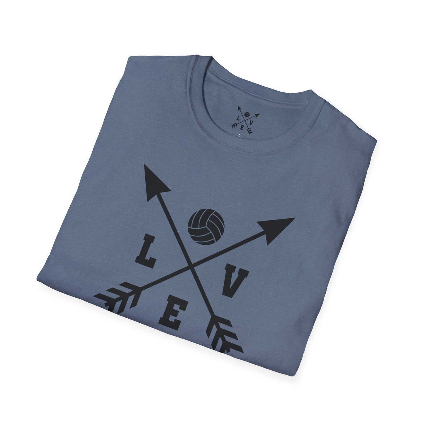 Love Volleyball Unisex T-Shirt | Sporty Tee, Gift for Athletes, Casual Wear, Heart and Arrow Design, Game Day Shirt