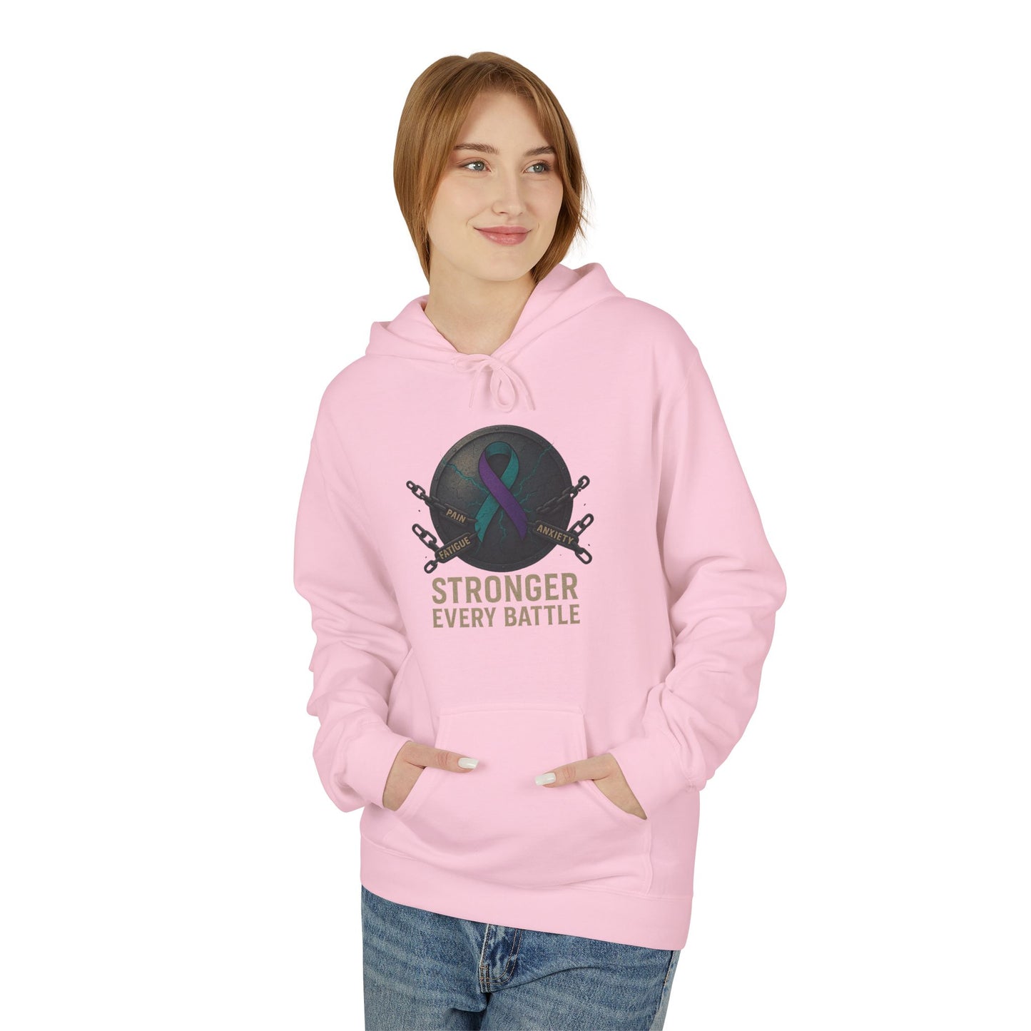 Fragile X Empowering Strength Hoodie - Unisex Midweight Softstyle Fleece, Casual Wear, Motivational Gift, Workout Fashion, Everyday Comfort