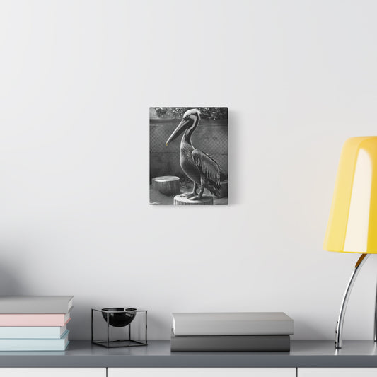 Serene Black and White Pelican Canvas Art