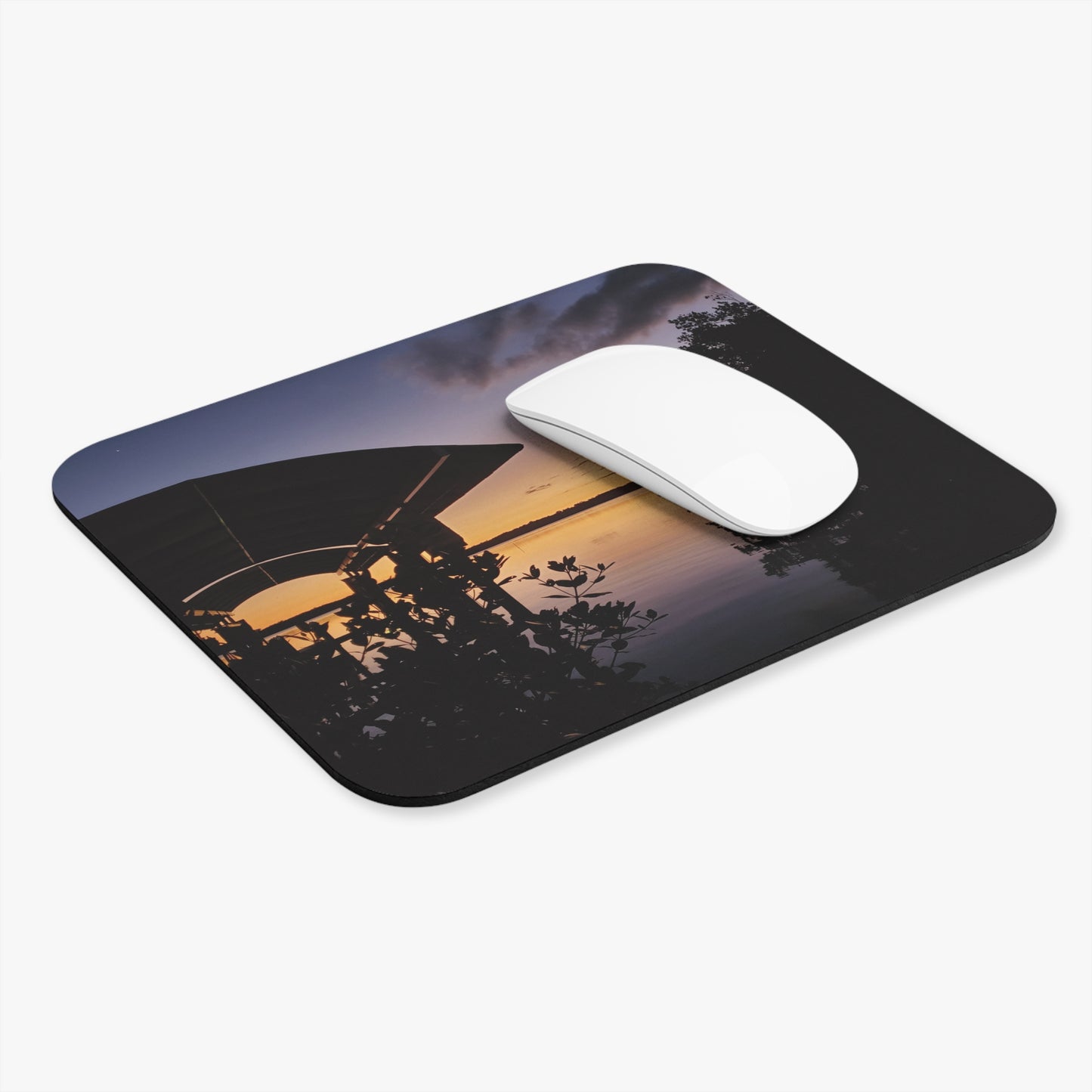 Rectangle Mouse Pad - Relaxing Sunset Over the River, Desk Accessory, Office Decor, Computer Mat, Gift for Coworker, Workspace Essential