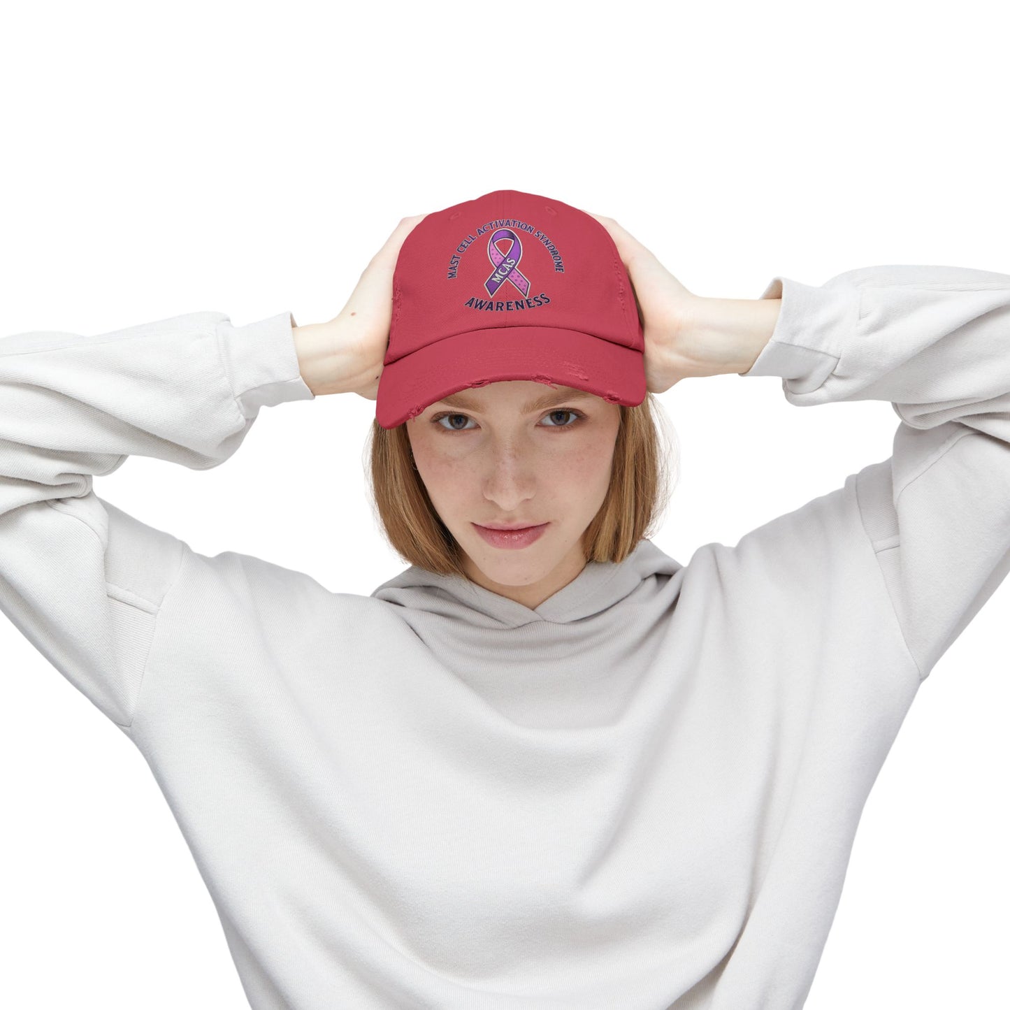 Mast Cell Activation Syndrome Unisex Distressed Awareness Hat