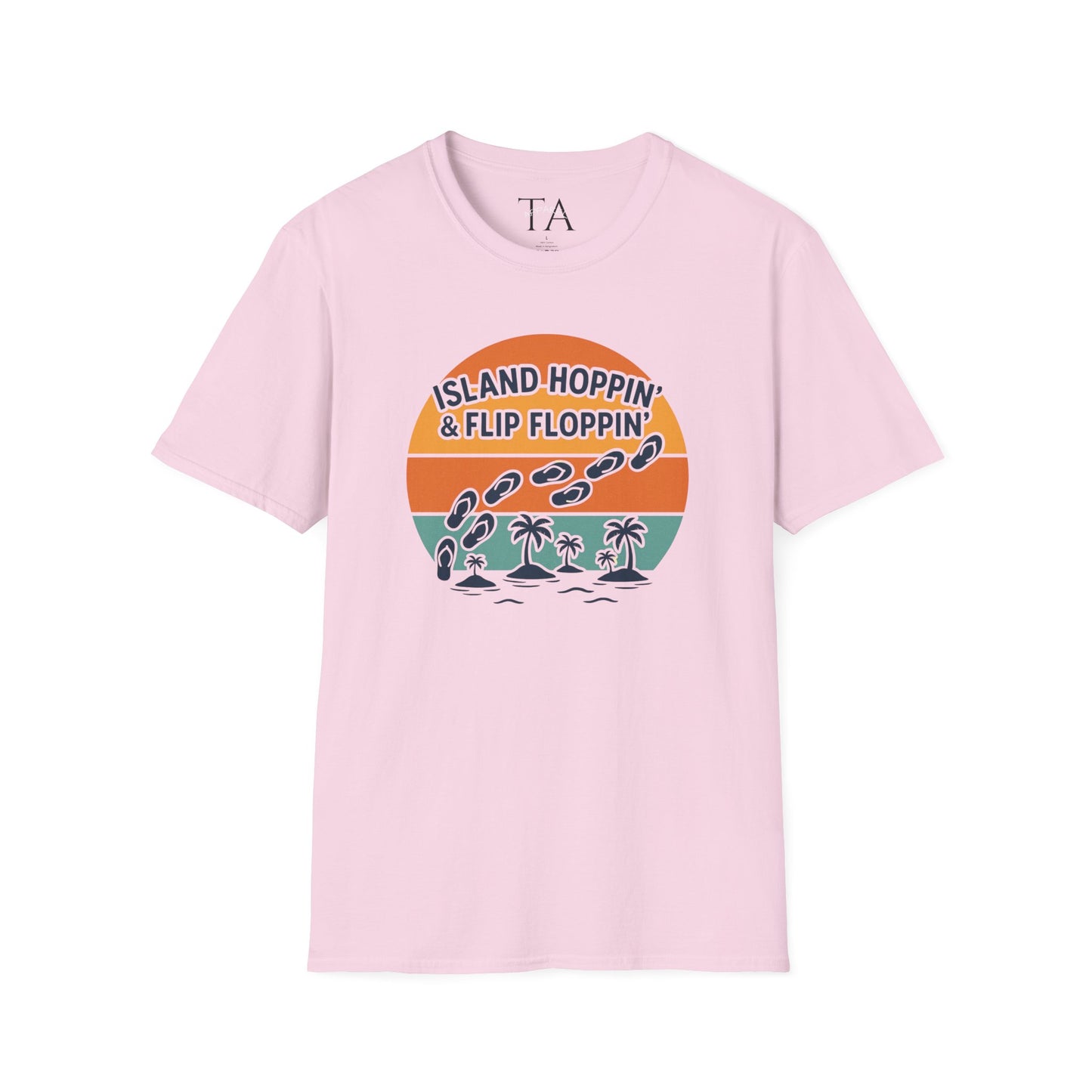 Island Hoppin' Flip Floppin' Unisex Softstyle T-Shirt, Beach T-Shirt, Vacation Apparel, Summer Wear, Casual T-Shirt, Graphic Tee