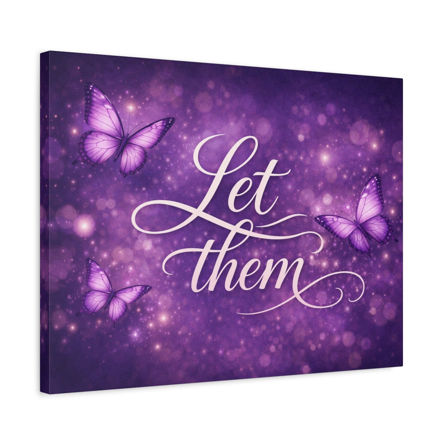 Let Them - Purple Butterfly Matte Canvas Wall Art