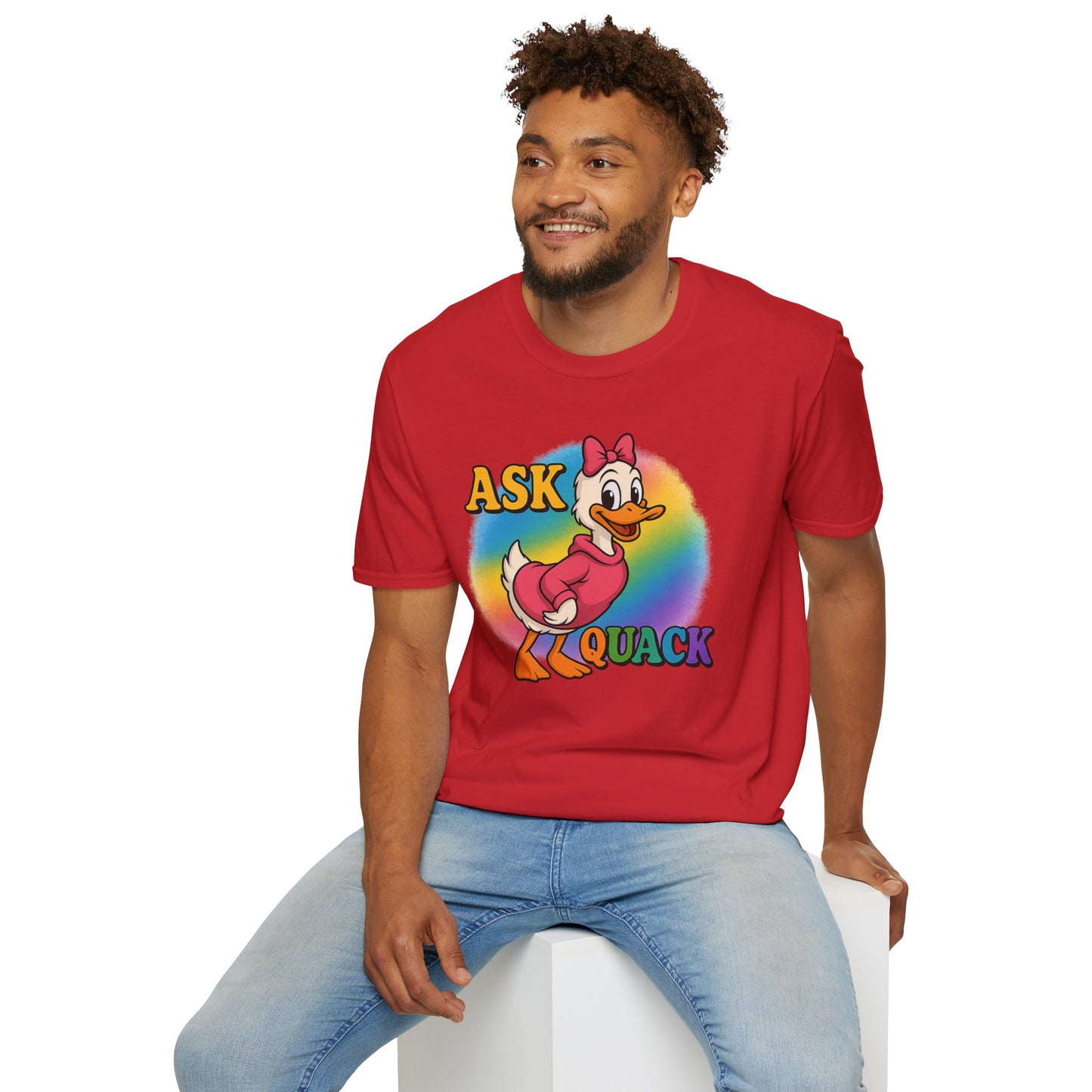 Ask Quack Duck Unisex T-Shirt - Funny Graphic Tee for Kids and Adults