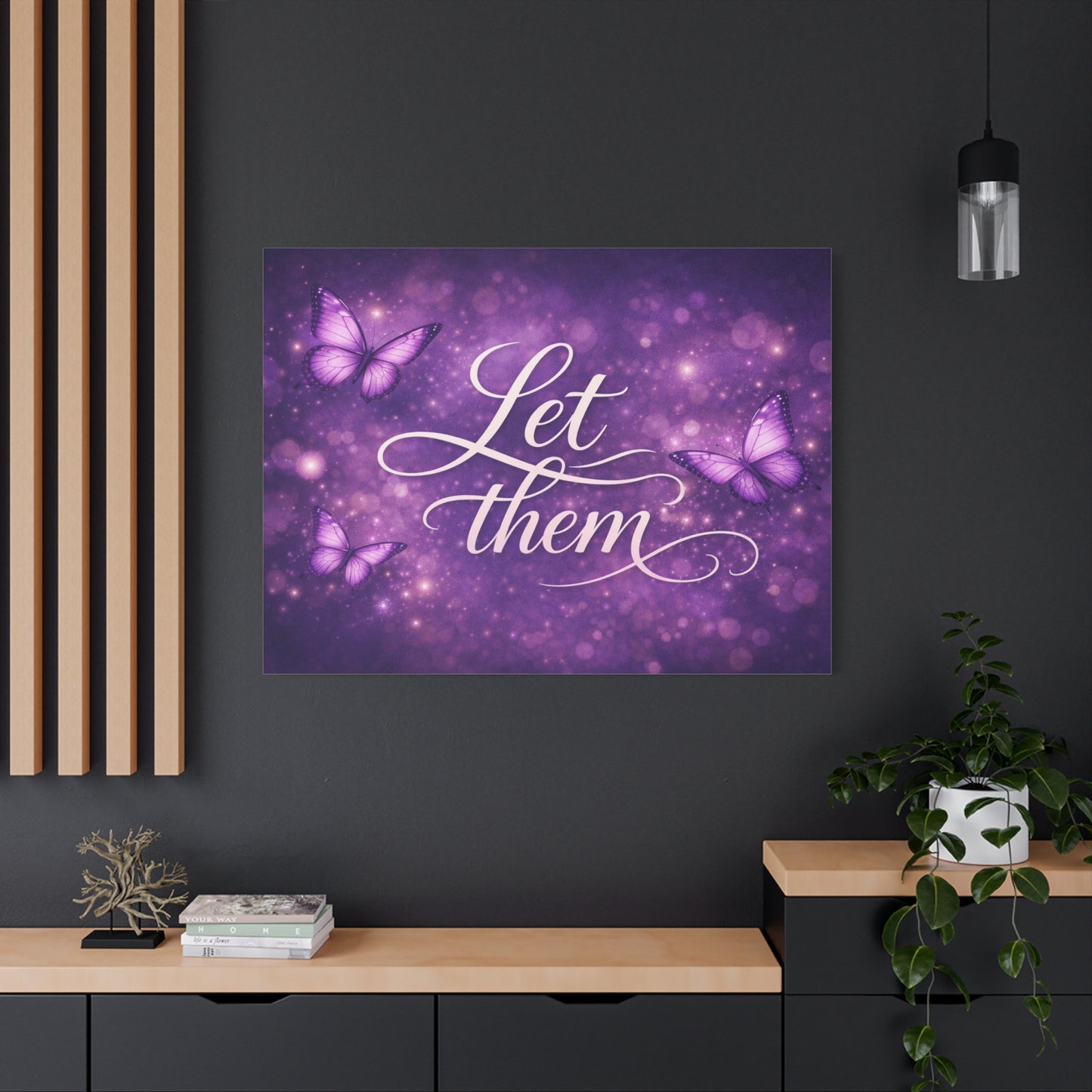 Let Them - Purple Butterfly Matte Canvas Wall Art