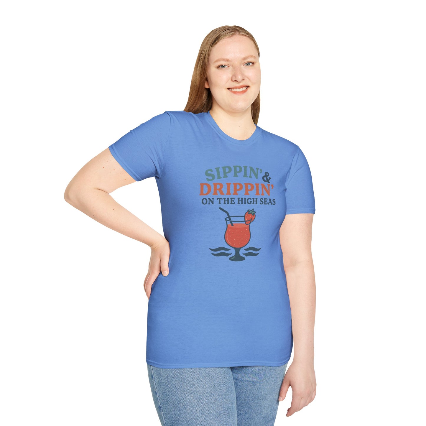 Nautical Cocktail T-Shirt - Sippin & Drippin Summer Vibes Beach Party Wear