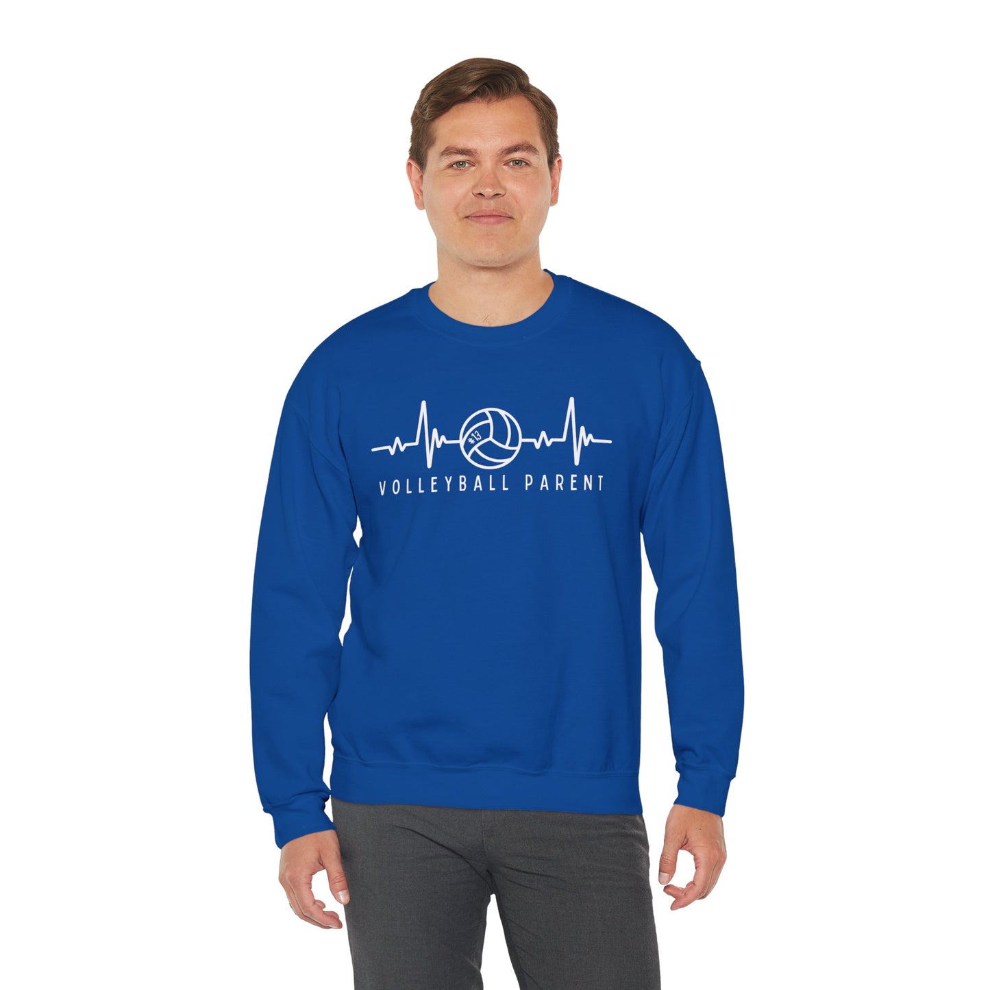 Volleyball Heartbeat Crewneck Sweatshirt #13, Quality Sweatshirt, Parent Gift, Volleyball Fan Apparel, Sports Lover Top
