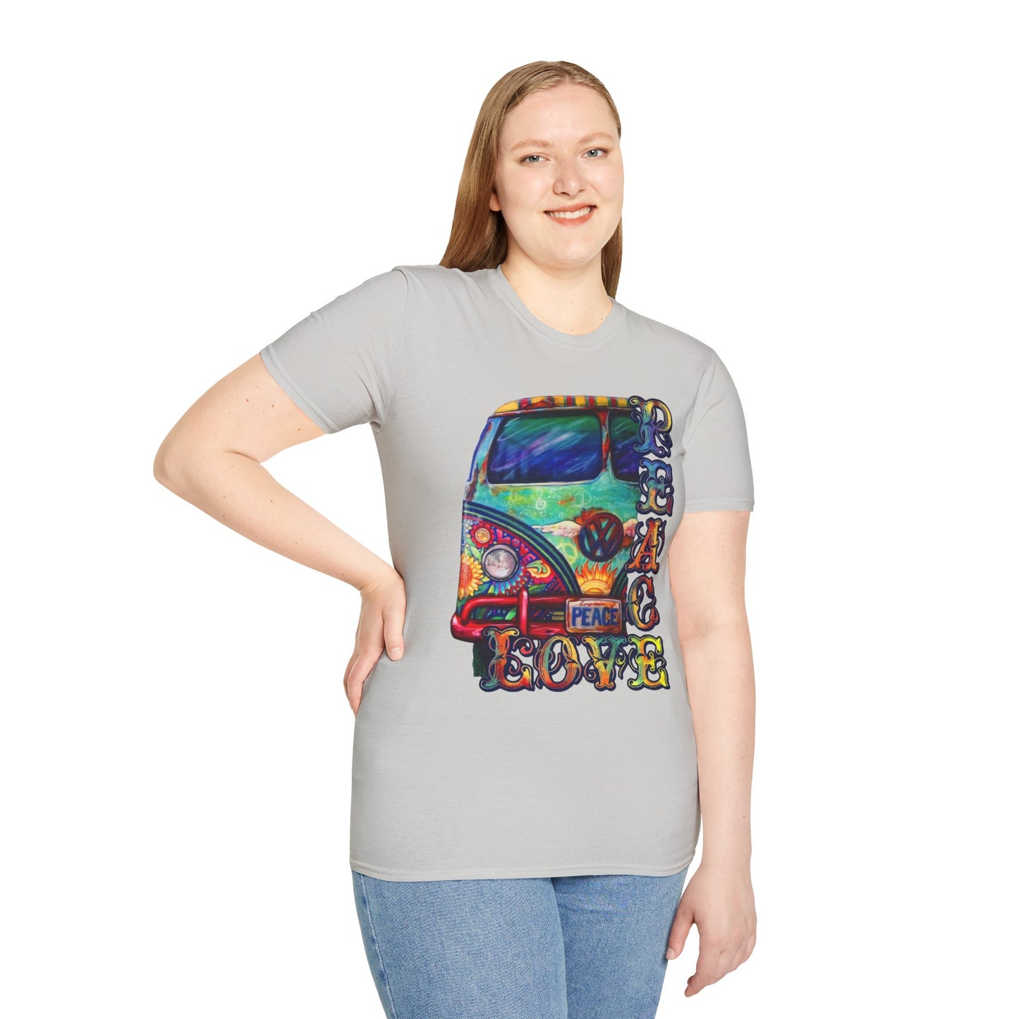 VW Groovy Peace & Love Retro Festival Shirt Tie-Dye T-Shirt