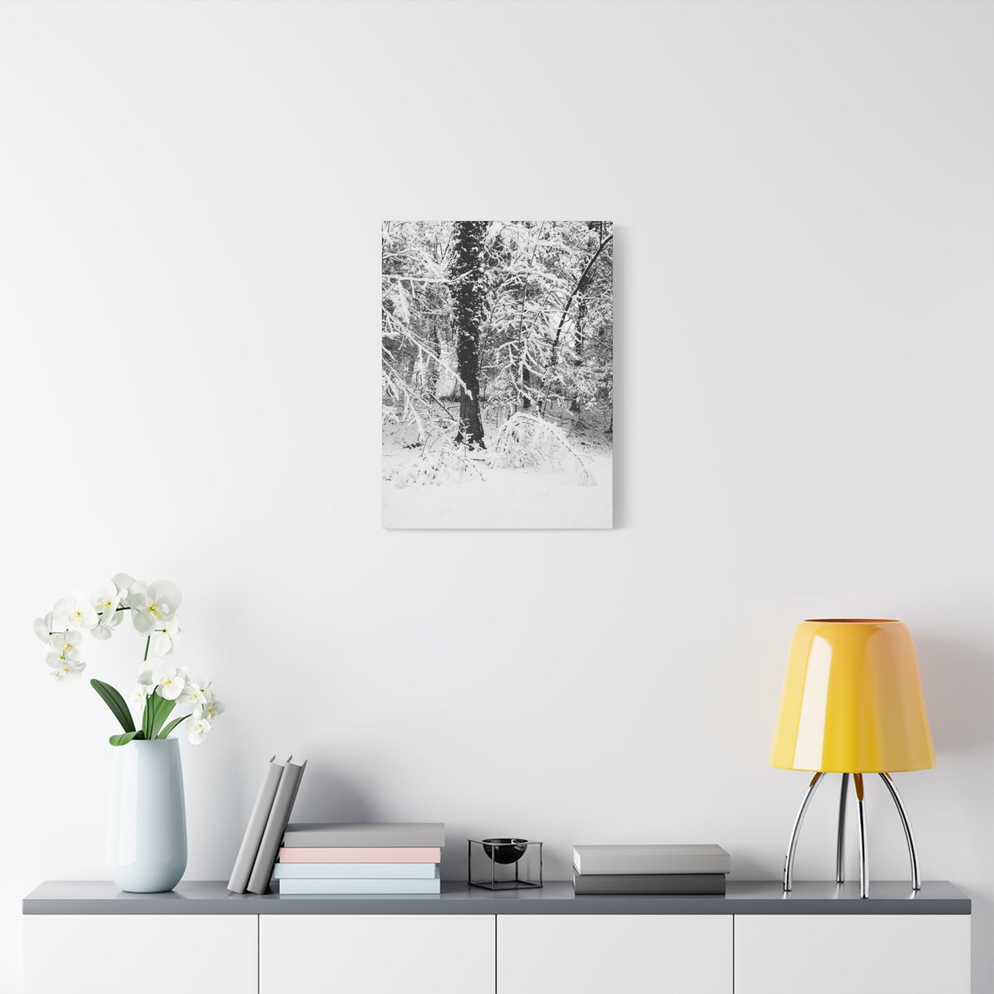 Serene Winter Wonderland in the Woods - Canvas Wall Art