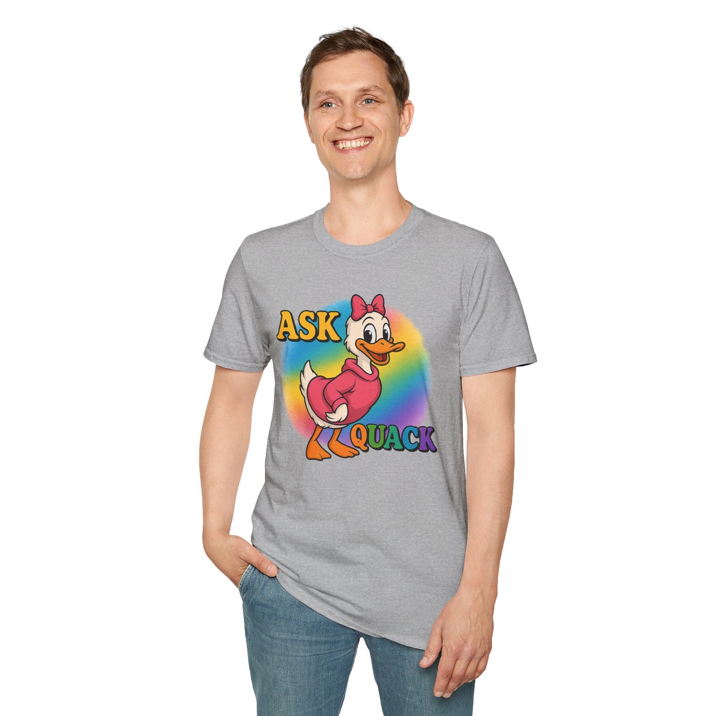 Ask Quack Duck Unisex T-Shirt - Funny Graphic Tee for Kids and Adults