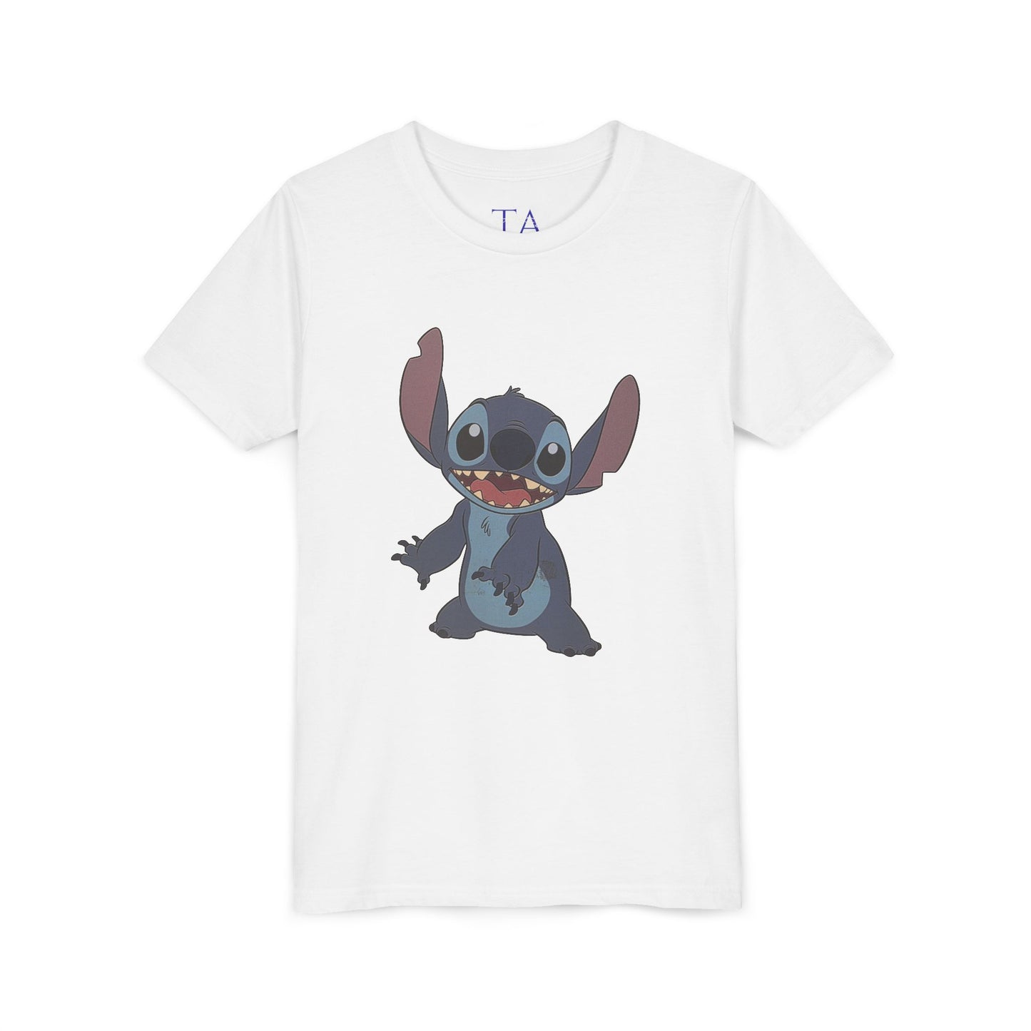Kids Short Sleeve Tee with Stitch, Cute Kids Tee, Fun Gift for Boys & Girls, Birthday Gift, Summer Wear, Kids' Fashion