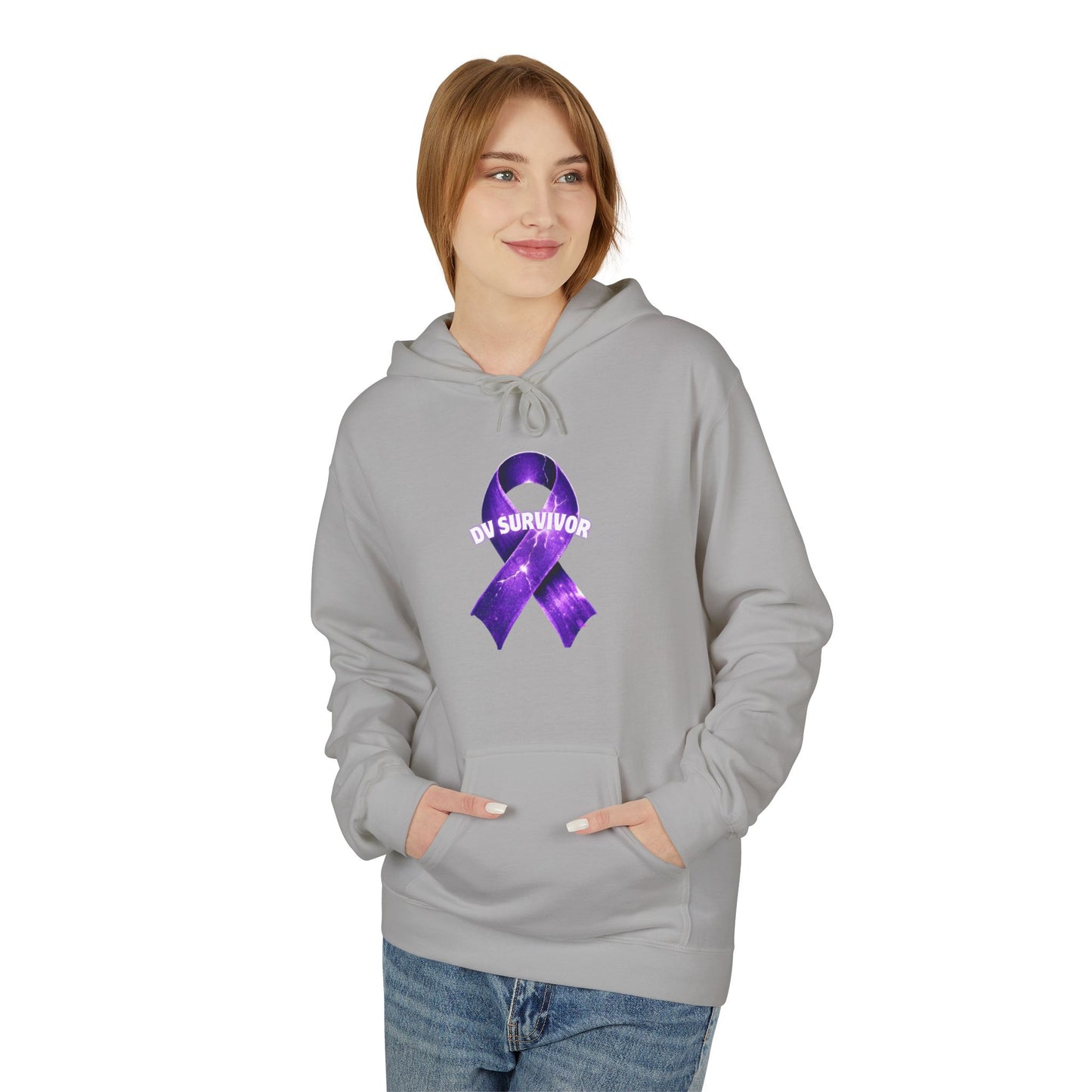 Domestic Violence(DV) Survivor - Unisex Midweight Softstyle Fleece Hoodie Domestic Violence Awareness