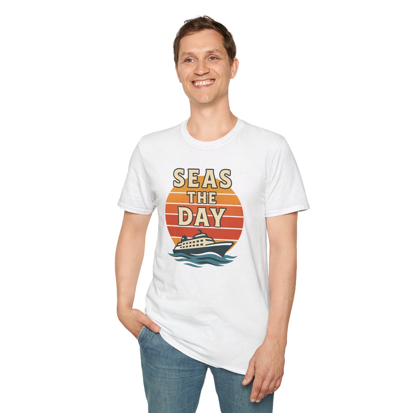 Seas the Day Unisex T-Shirt, Vintage Cruise Tee, Nautical Graphic Shirt, Summer Vacation Apparel, Beach Lover Gift