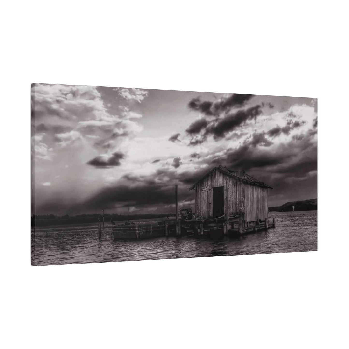 Serene Landscape Canvas Art, Rustic Home Decor, Black and White Wall Art, Perfect for Living Room, Gift for Nature Lovers