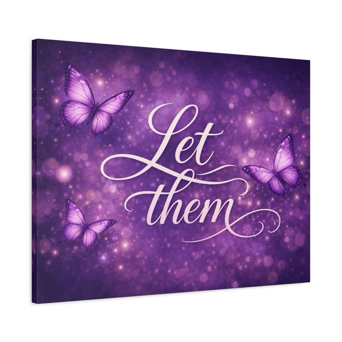 Let Them - Purple Butterfly Matte Canvas Wall Art