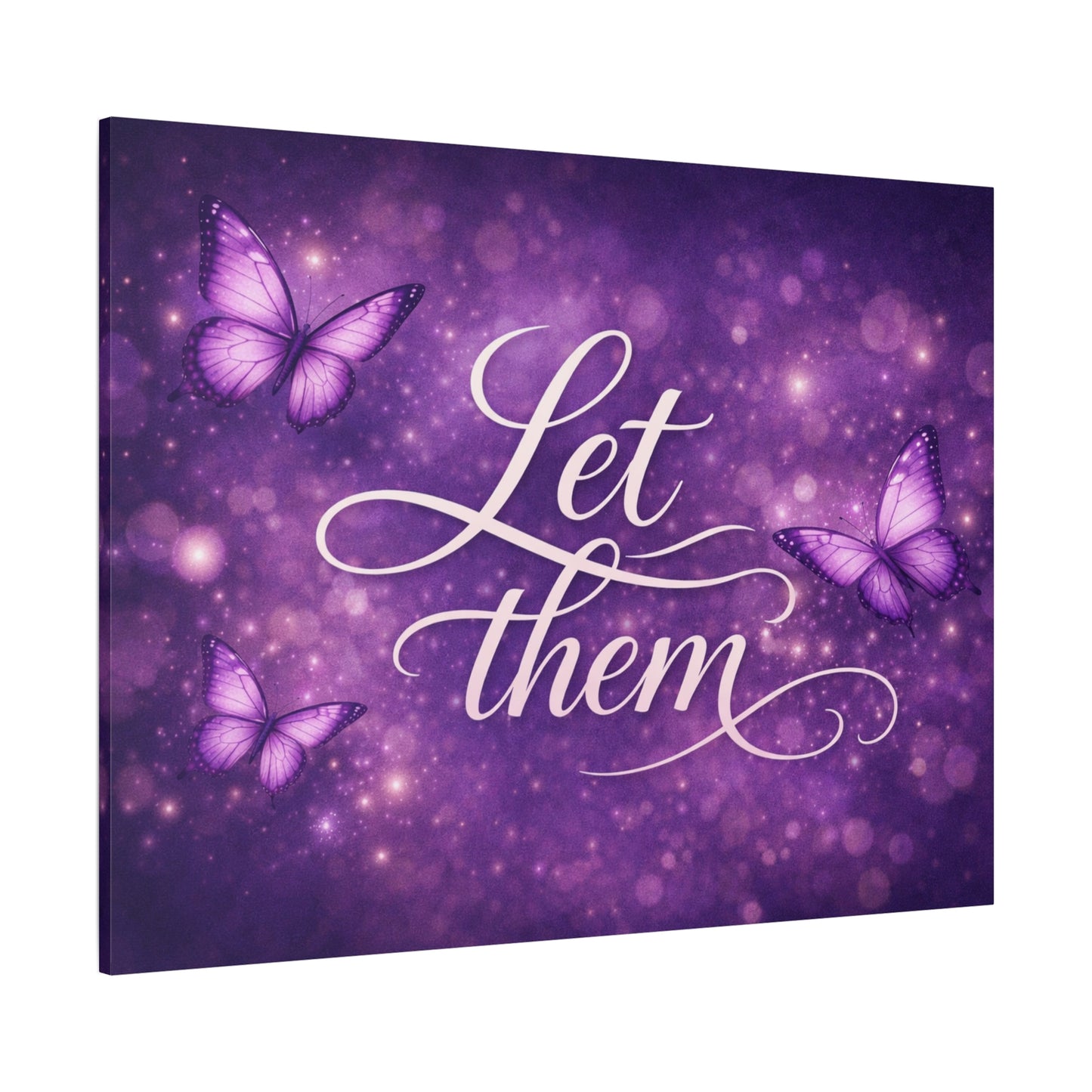 Let Them - Purple Butterfly Matte Canvas Wall Art