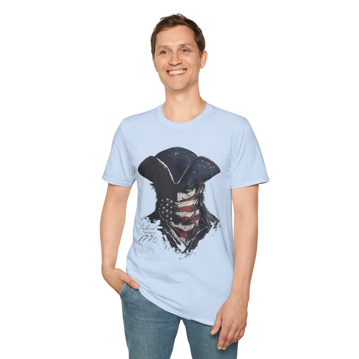 Patriotic Tricorn T-Shirt — 1776 Revolutionary Flag Bandana Tee