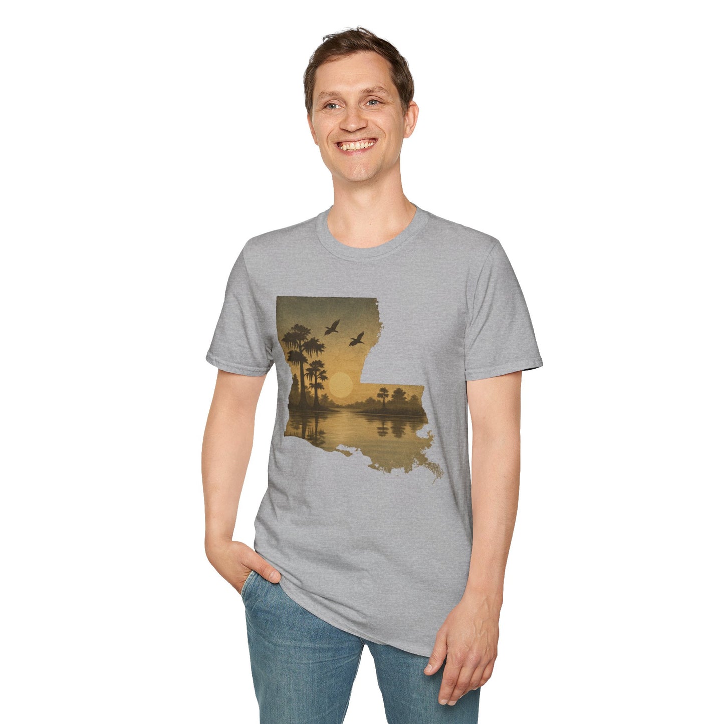 Louisiana Sunset Unisex T-Shirt - Souvenir Tee for Nature Lovers and Lake Life Enthusiasts