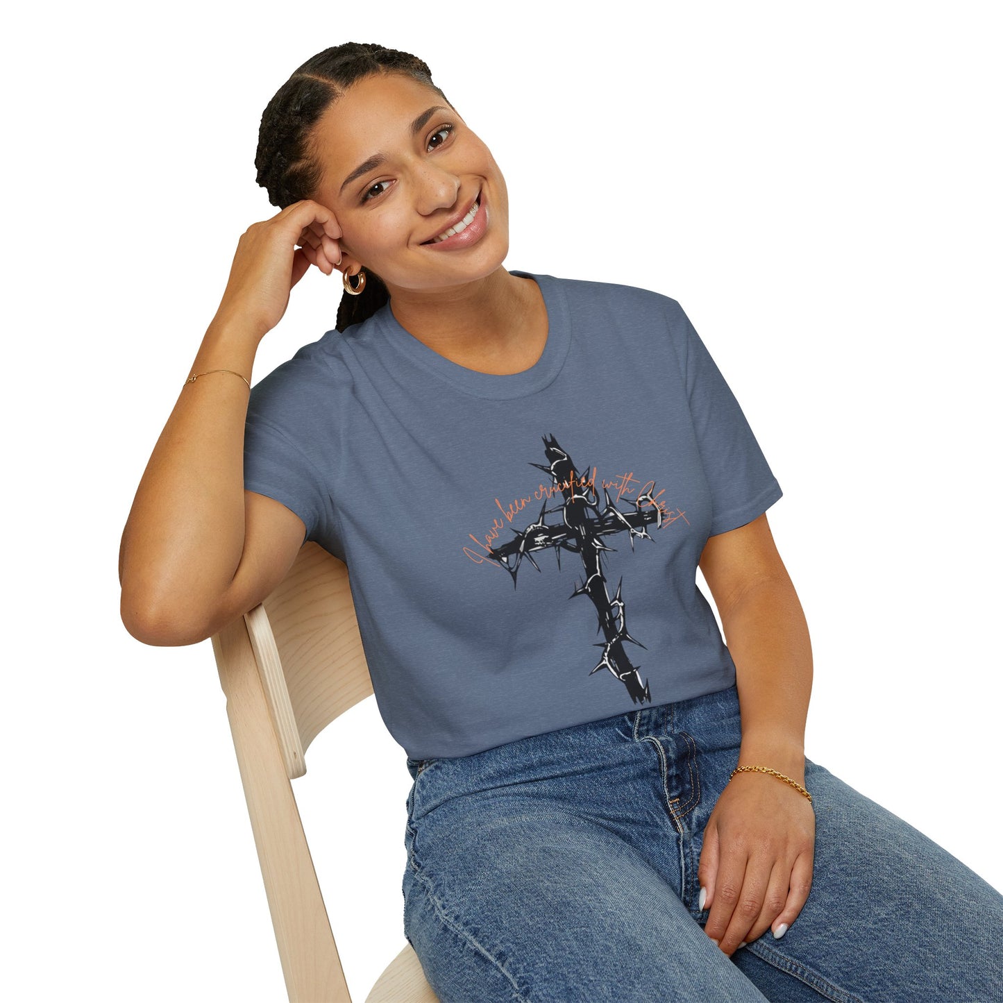 Faith Inspired Christian Cross Unisex T-Shirt - 'I Have Been Crucified with Christ' Design