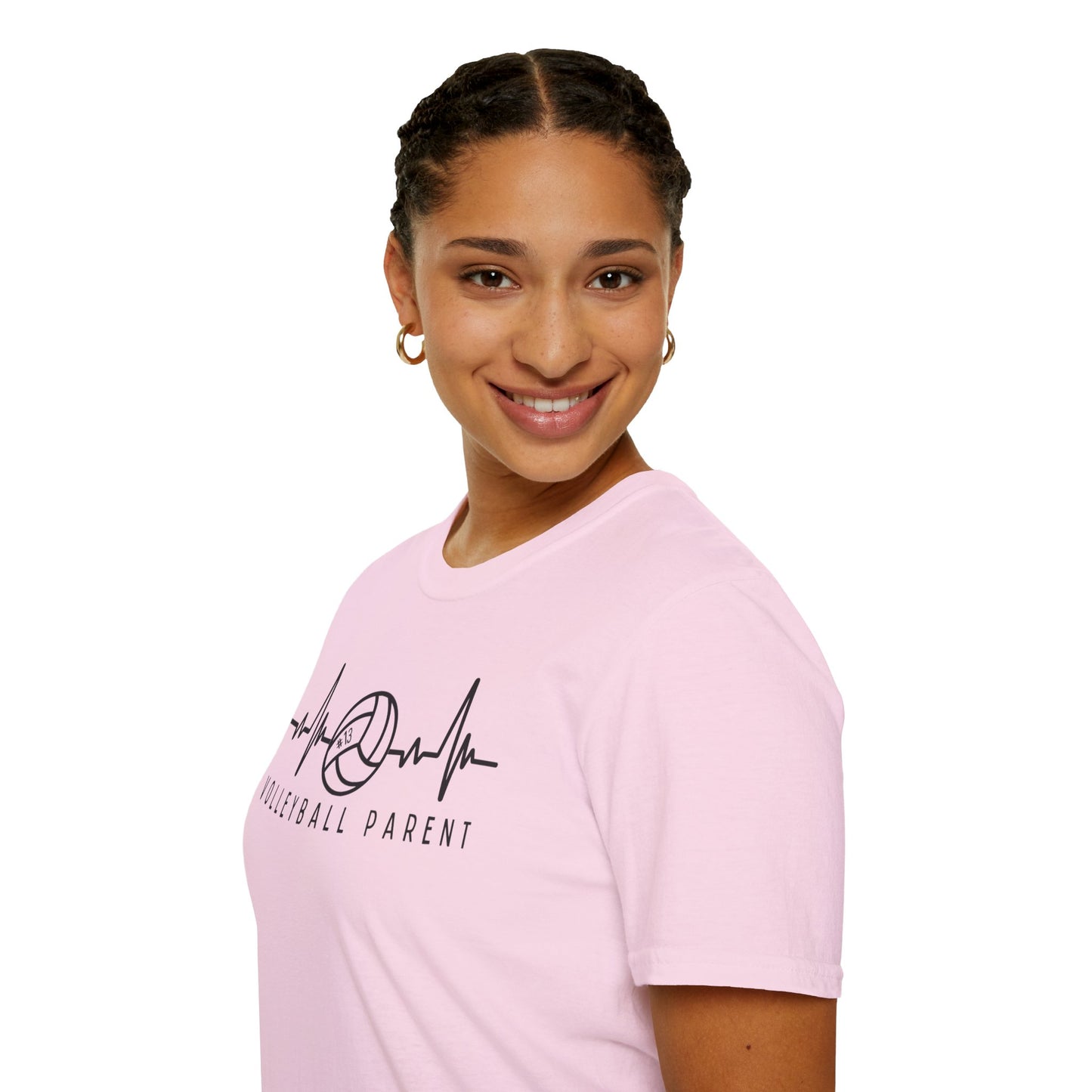 Volleyball Parent Heartbeat T-Shirt Soft Cotton Tee Customizable for Sports Enthusiasts, Gifts for Moms & Dads, Team Spirit Apparel, Athletic Wear