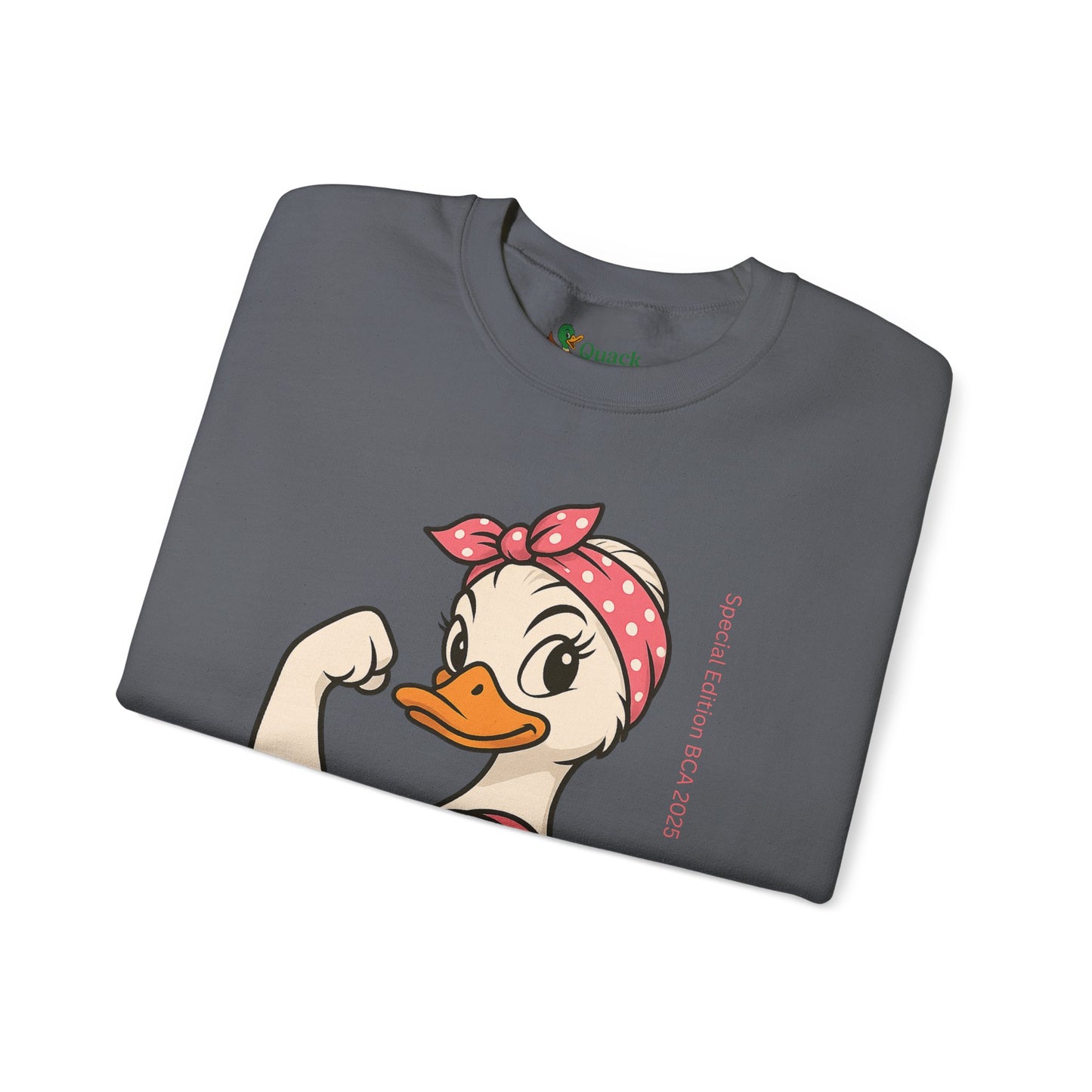 Breast Cancer Awareness Fight Like a Girl Duck Sweatshirt - Unisex Crewneck, Roxie the Riveter Empowerment, Gift for Her, Feminist Apparel,