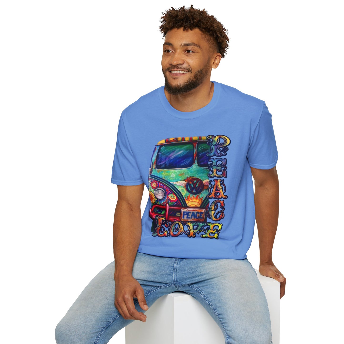 VW Groovy Peace & Love Retro Festival Shirt Tie-Dye T-Shirt