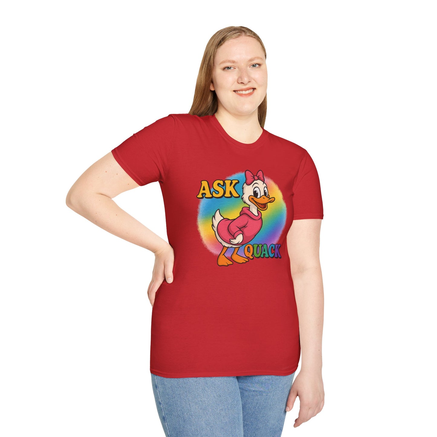 Ask Quack Duck Unisex T-Shirt - Funny Graphic Tee for Kids and Adults