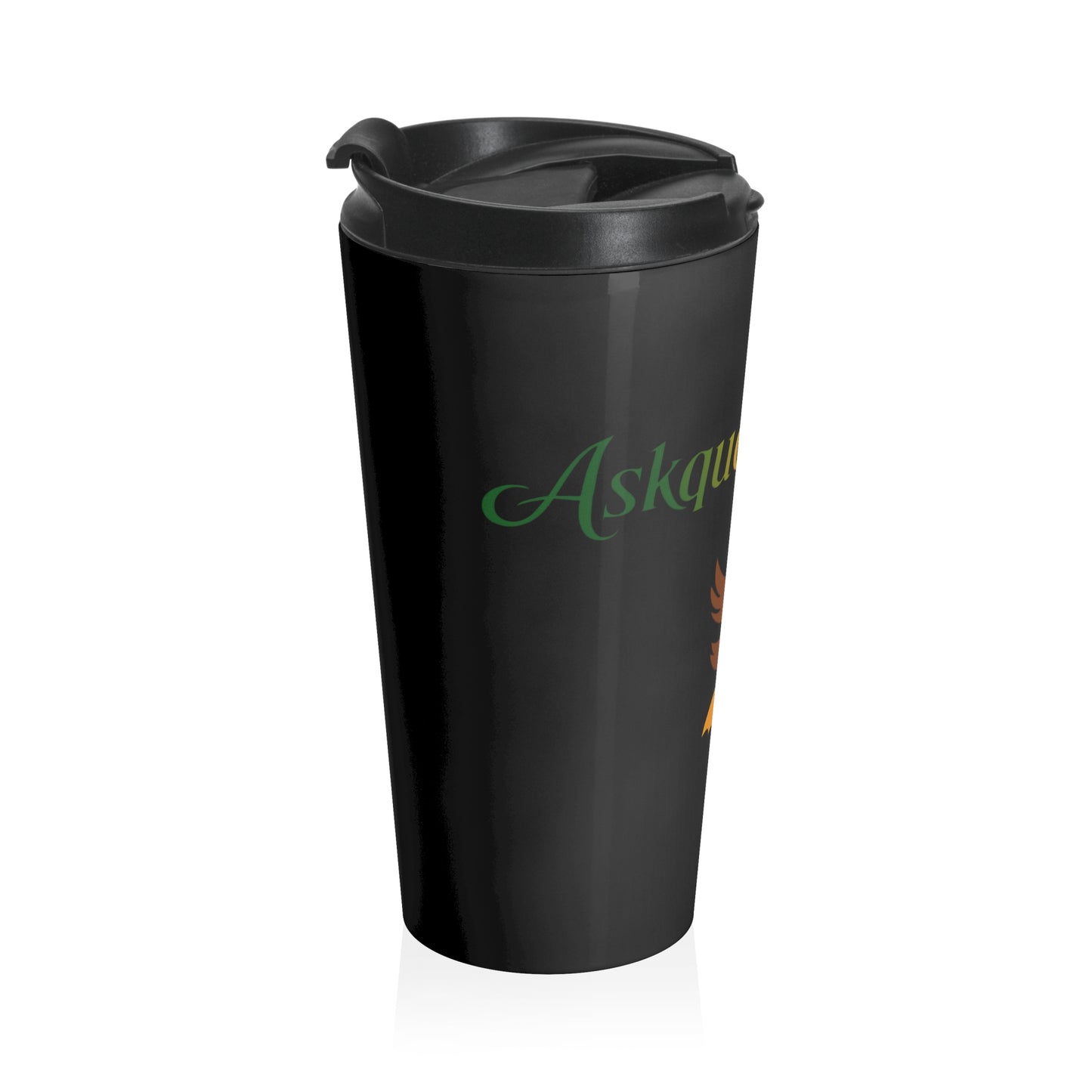 Askquak Stainless Steel Travel Mug - Quirky Duck Askquackalicious Design - Coffee Lovers and Duck Fans Gift
