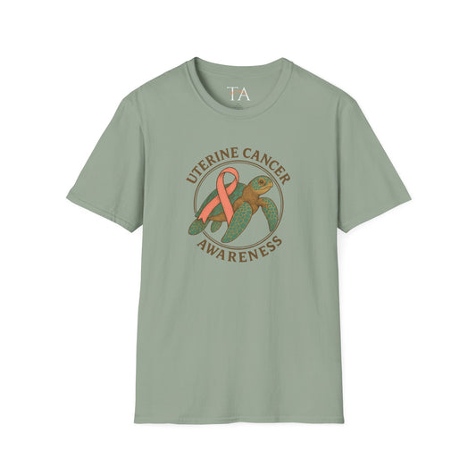 Uterine Cancer Awareness T-Shirt, Unisex Softstyle Tee, Supportive Apparel, Awareness Month Gift, Cancer Support Shirt, Birthday Gift
