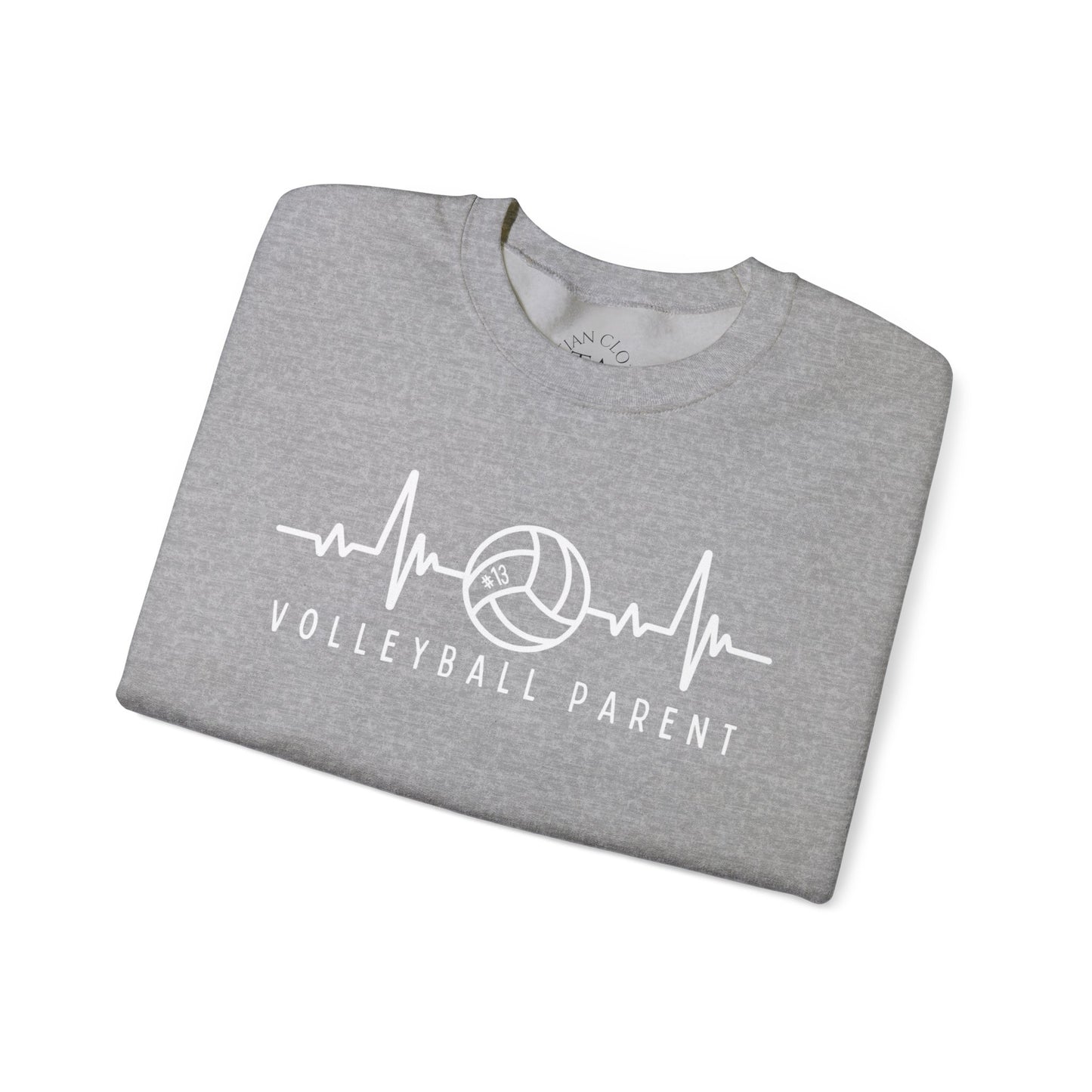 Volleyball Heartbeat Crewneck Sweatshirt #13, Quality Sweatshirt, Parent Gift, Volleyball Fan Apparel, Sports Lover Top