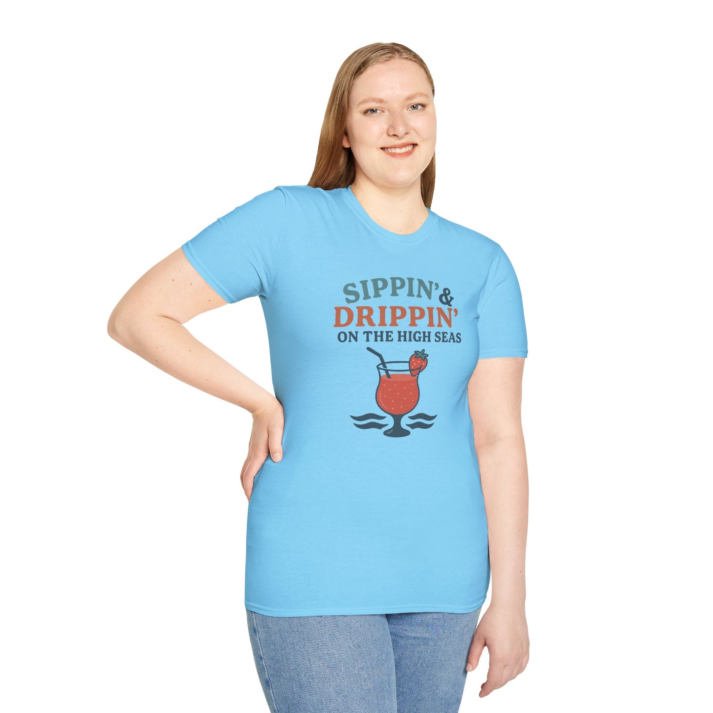 Nautical Cocktail T-Shirt - Sippin & Drippin Summer Vibes Beach Party Wear