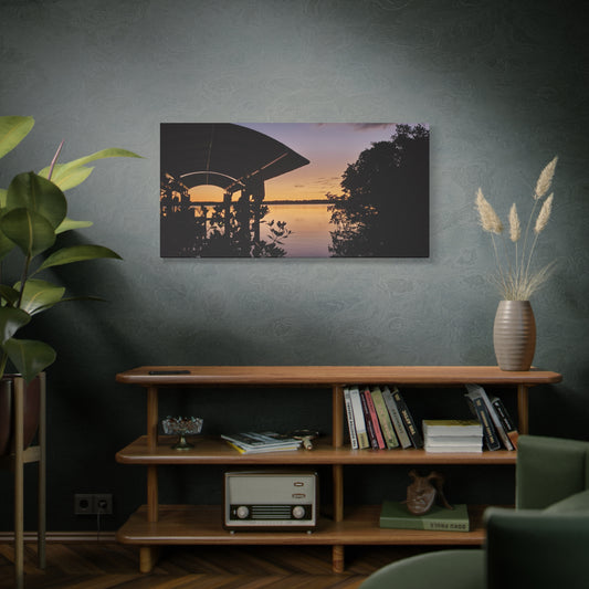 Serene and Vibrant Sunset on the River - Canvas Wal Art