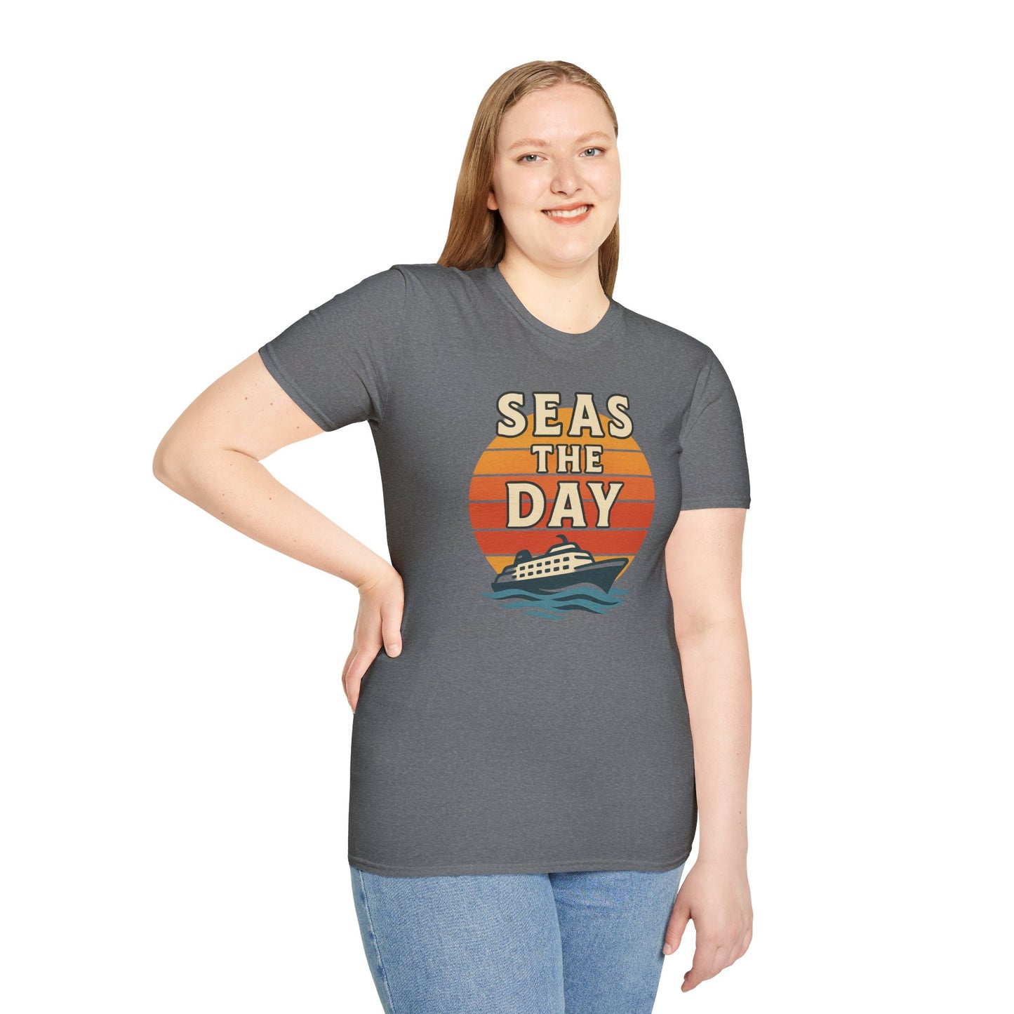 Seas the Day Unisex T-Shirt, Vintage Cruise Tee, Nautical Graphic Shirt, Summer Vacation Apparel, Beach Lover Gift