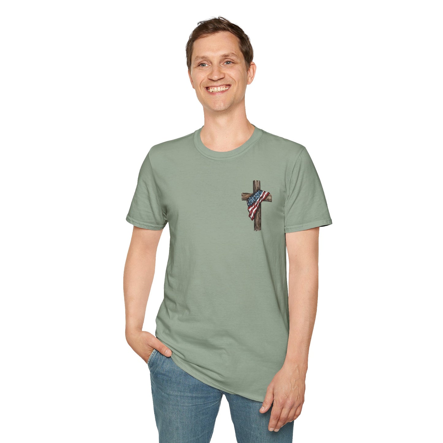 Stand for the Flag, Kneel for the Cross - Patriotic Religious T-Shirt, Faith-Based Apparel, Independence Day Outfit, Christian Gift