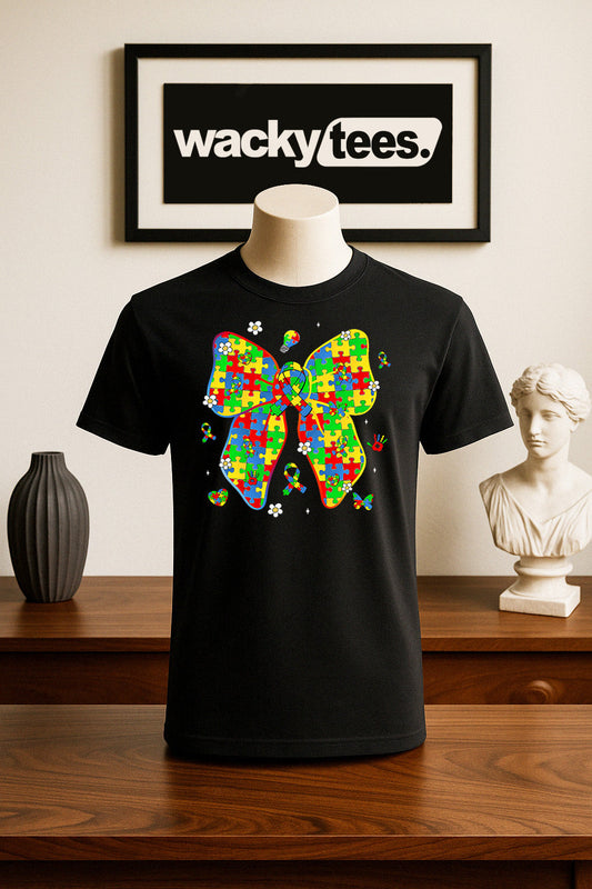 Autism Awareness Ribbon Graphic Tee Shirt