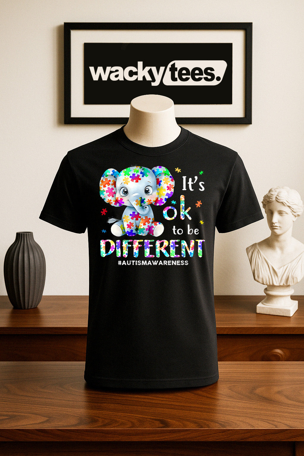 Its okay to be Different Elephant Autism Awareness Graphic Tee Shirt