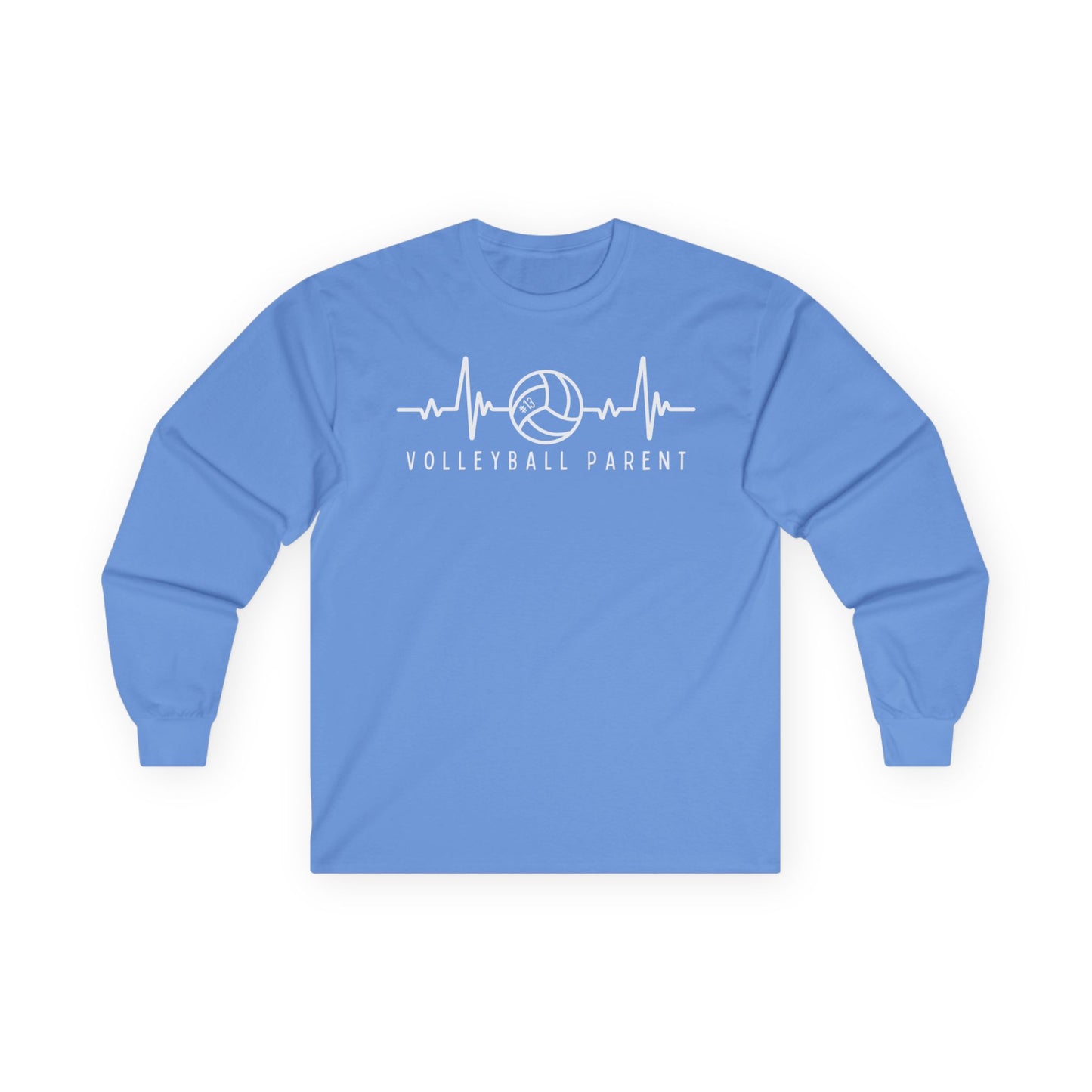 Volleyball Heartbeat Long Sleeve Tee #13, Quality Cotton Shirt, Parent Gift, Volleyball Fan Apparel, Sports Lover Top