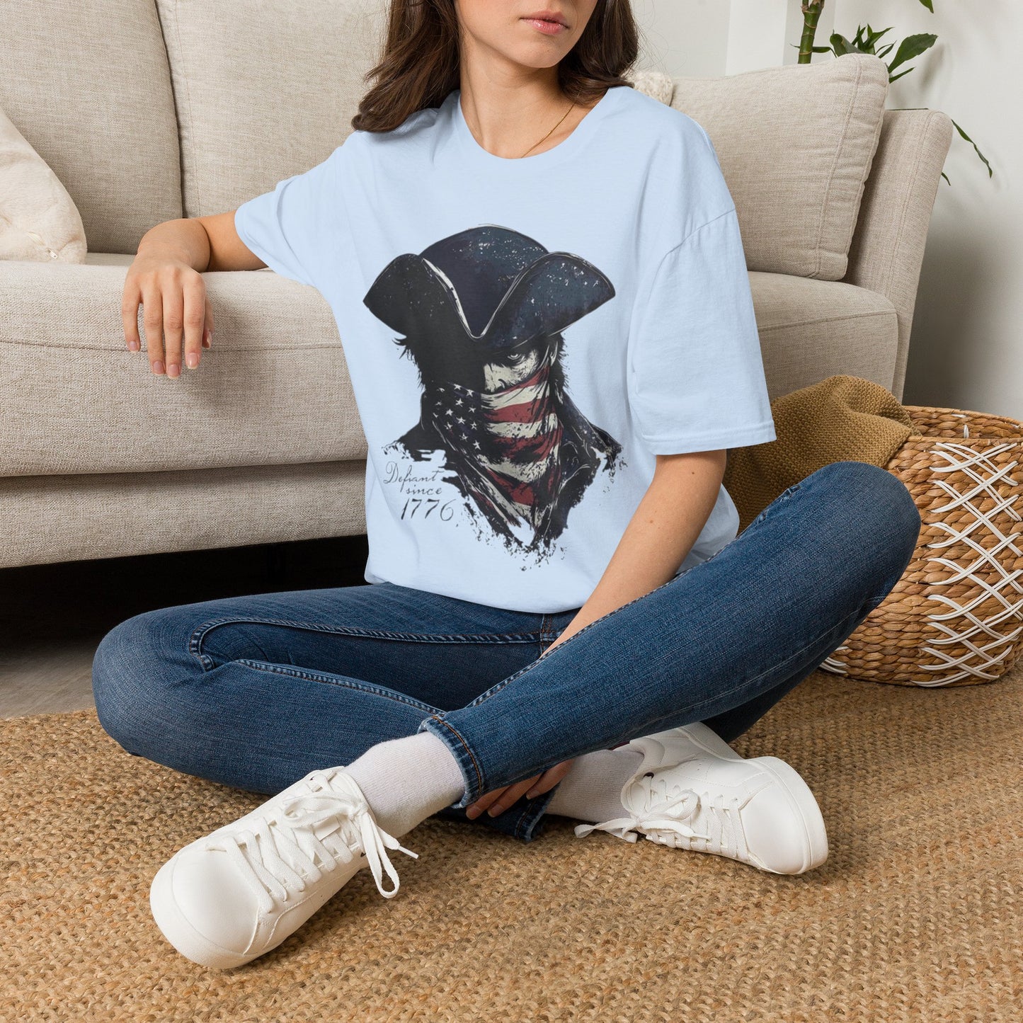 Patriotic Tricorn T-Shirt — 1776 Revolutionary Flag Bandana Tee