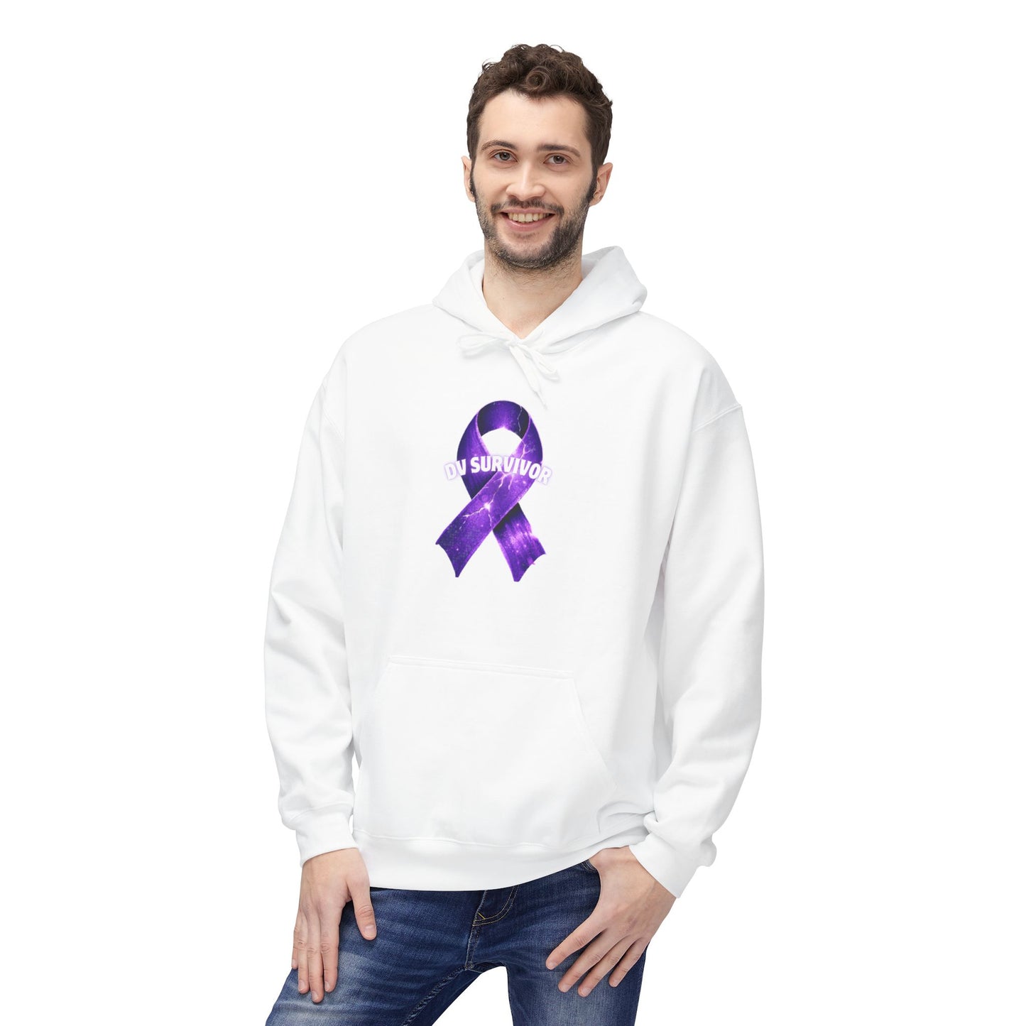 Domestic Violence(DV) Survivor - Unisex Midweight Softstyle Fleece Hoodie Domestic Violence Awareness