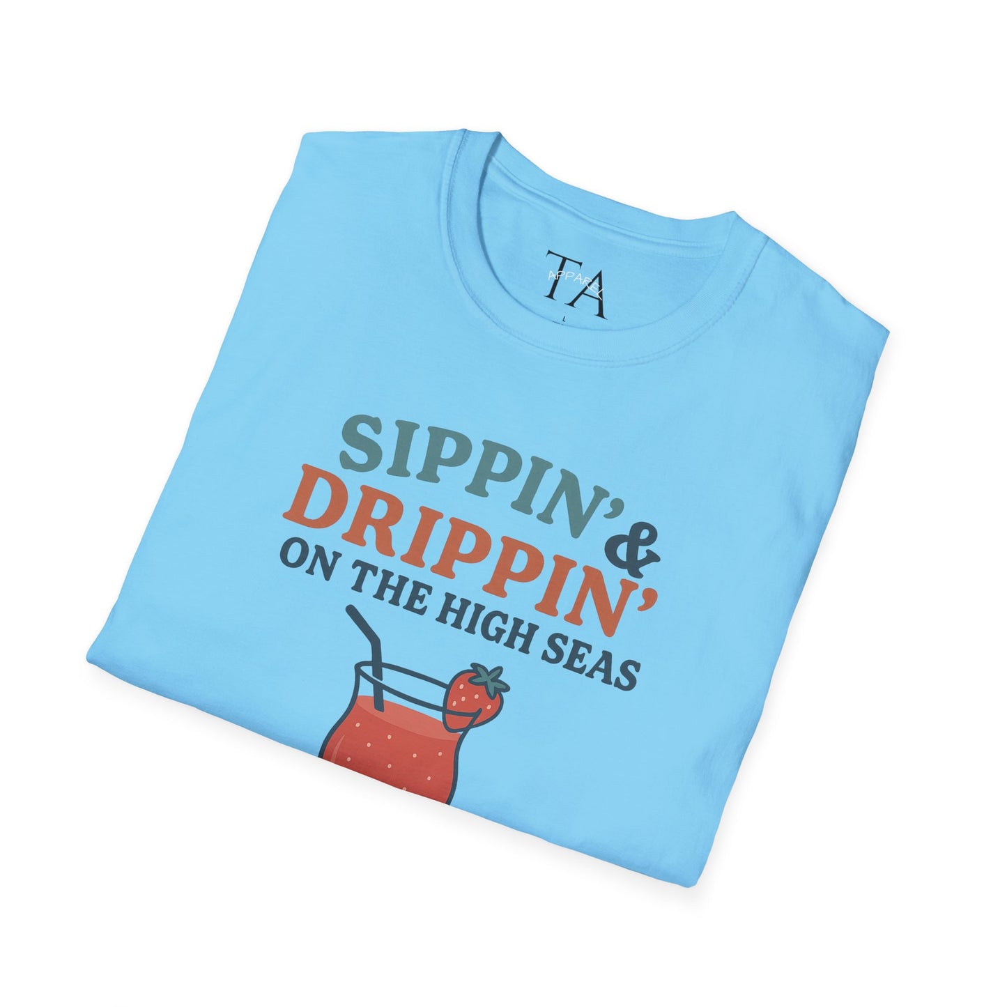 Nautical Cocktail T-Shirt - Sippin & Drippin Summer Vibes Beach Party Wear
