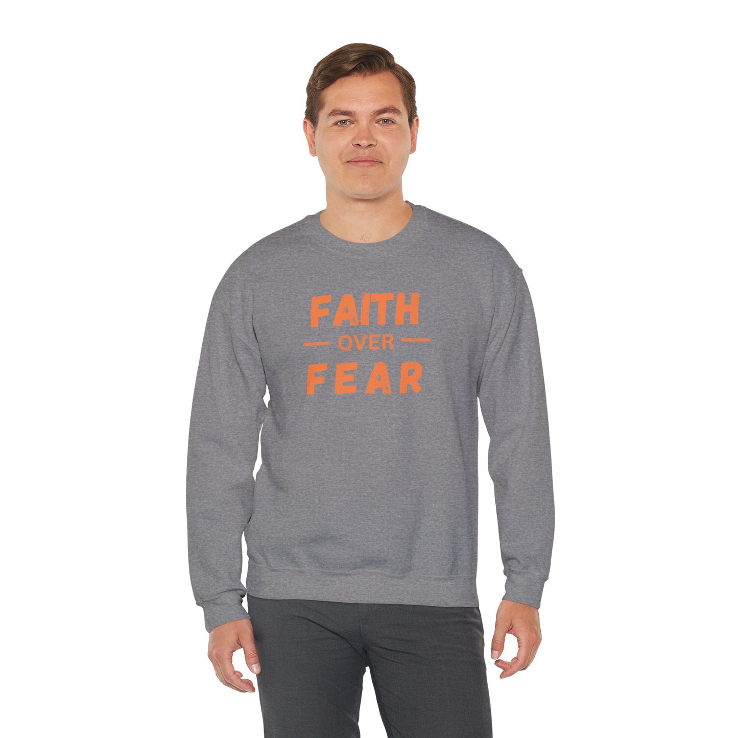 Faith Inspired Faith over Fear Crewneck Sweatshirt -Customizable