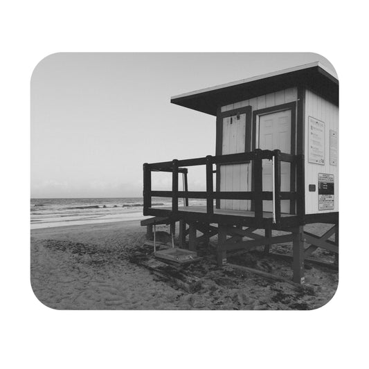 Rectangle Beach Day Mouse Pad, Relaxing Lifeguard Stand Design, Desk Decor, Coastal Office Accessory, Summer Vibes, Desk Pad