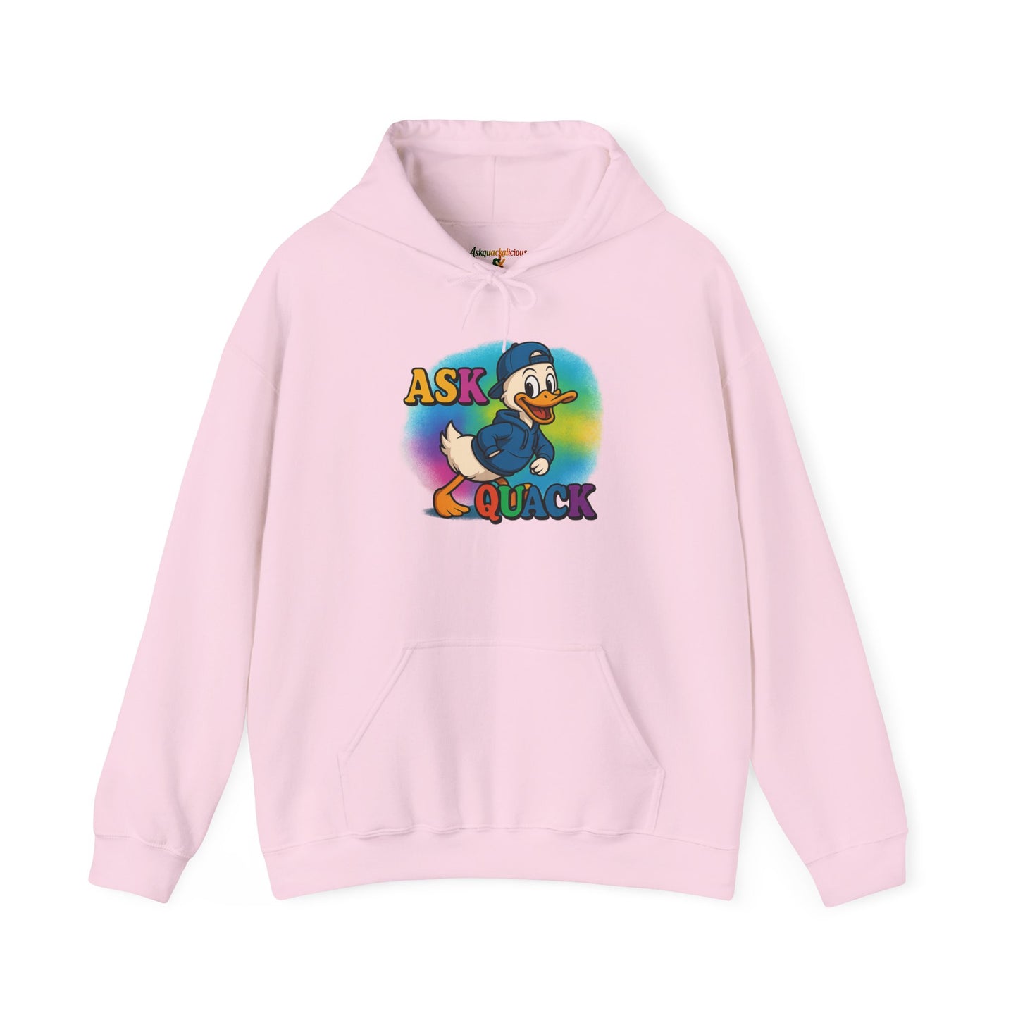 Askquack Male Duck Unisex Hoodie, Quirky Duck Design Sweatshirt, Novelty Animal Jumper, Humorous Duck Apparel, Unique Hooded Top