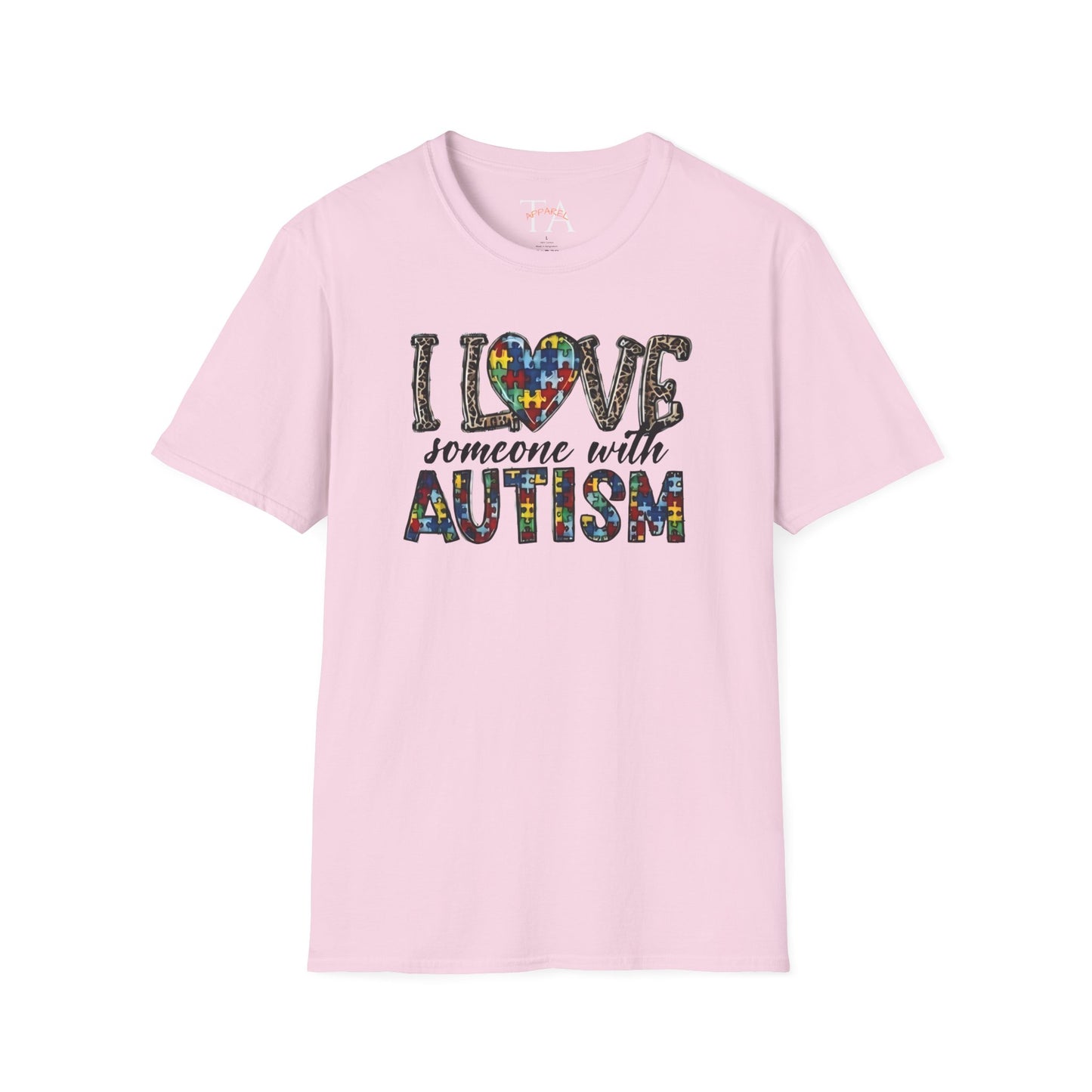 Autism Awareness Unisex T-Shirt - I Love Someone with Autism Design