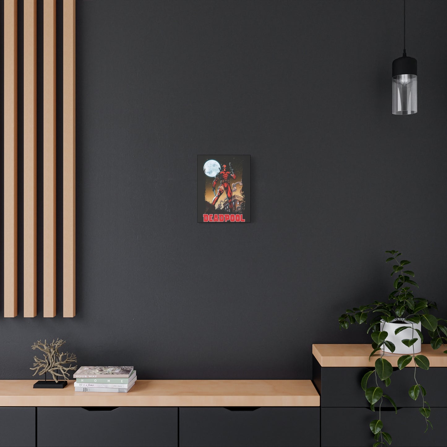 Comic Book Moonlight Rooftop Wall Art - Matte Canvas, Stretched, 1.25"