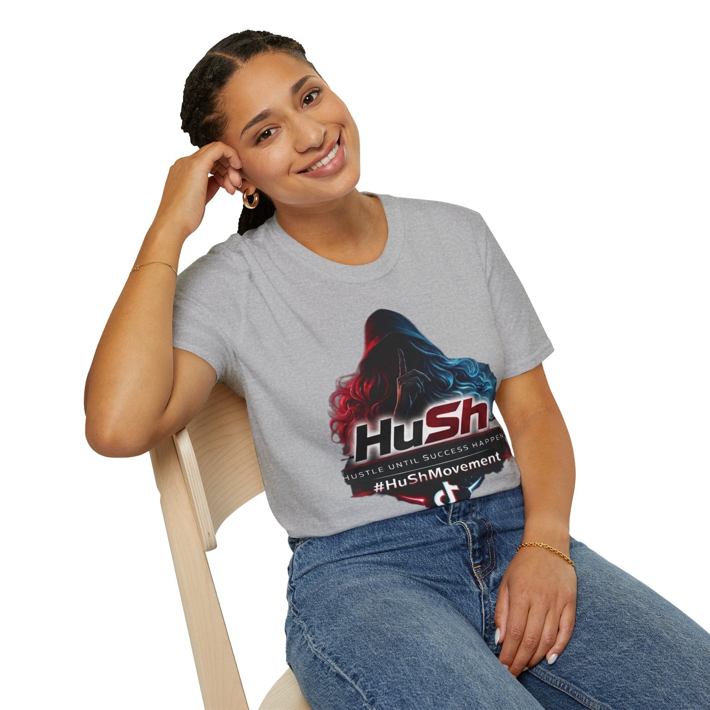 #HuSh Movement feminine Logo T-Shirt | Hustle Until Success Happens
