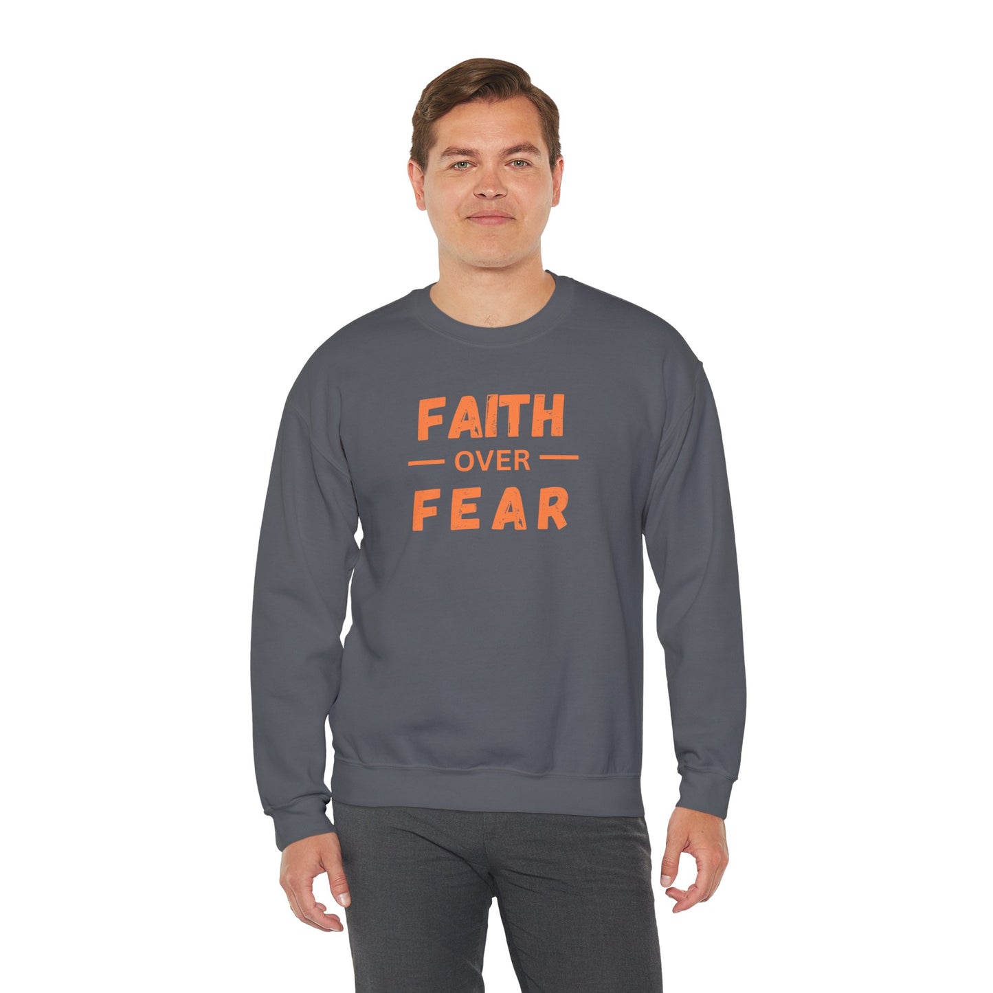 Faith Inspired Faith over Fear Crewneck Sweatshirt -Customizable