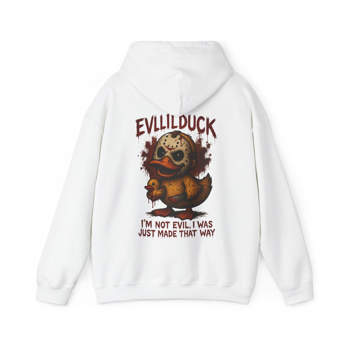 Evllilduck Funny Horror Themed Hoodie - Unisex Sweatshirt for Halloween