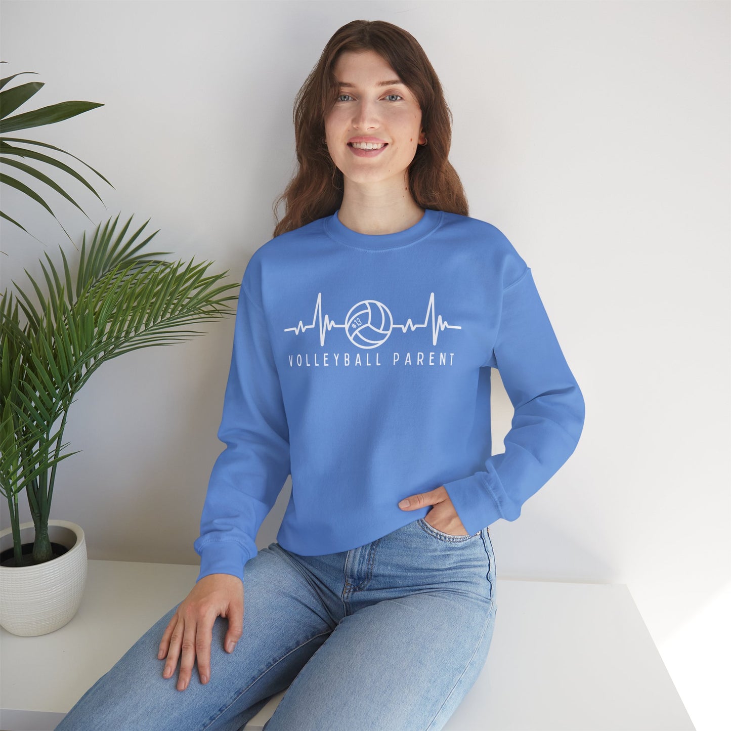 Volleyball Heartbeat Crewneck Sweatshirt #13, Quality Sweatshirt, Parent Gift, Volleyball Fan Apparel, Sports Lover Top