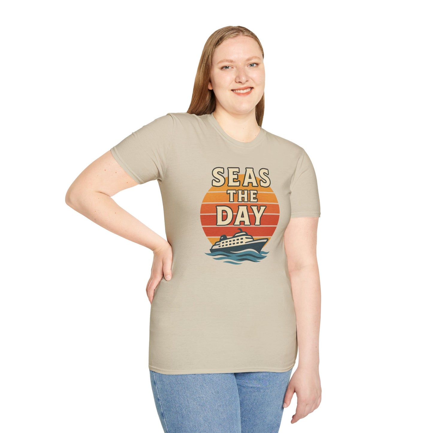 Seas the Day Unisex T-Shirt, Vintage Cruise Tee, Nautical Graphic Shirt, Summer Vacation Apparel, Beach Lover Gift